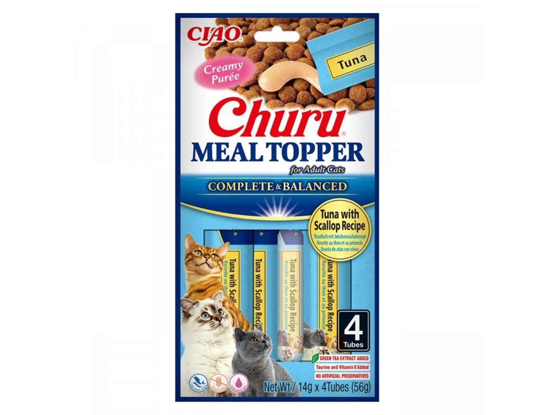 Churu Cat Meal Topper tuniak s hrebenatkou 4x14 g