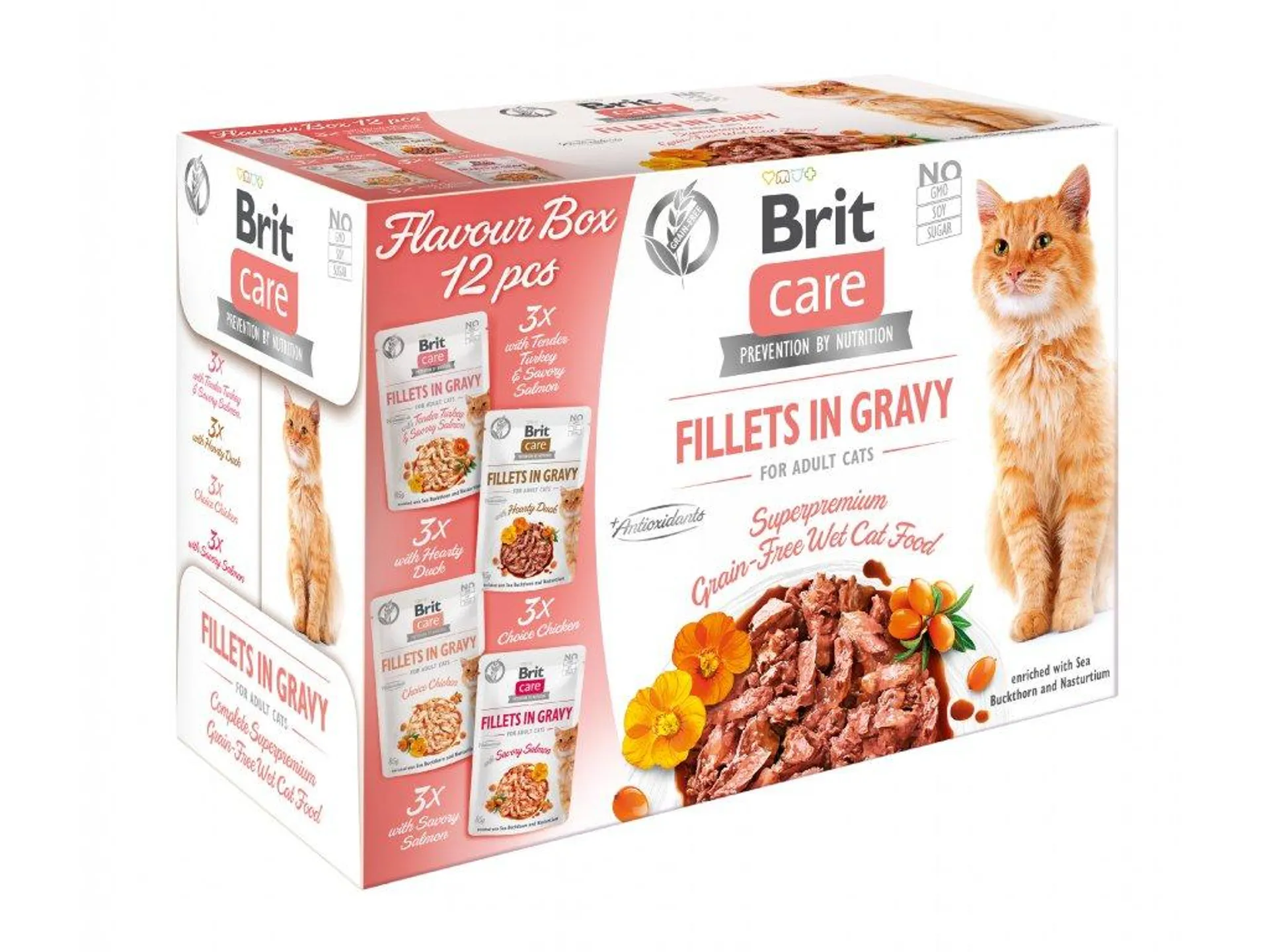 Kapsička Brit Care Cat Flavour box Fillet in Gravy 12 x 85g