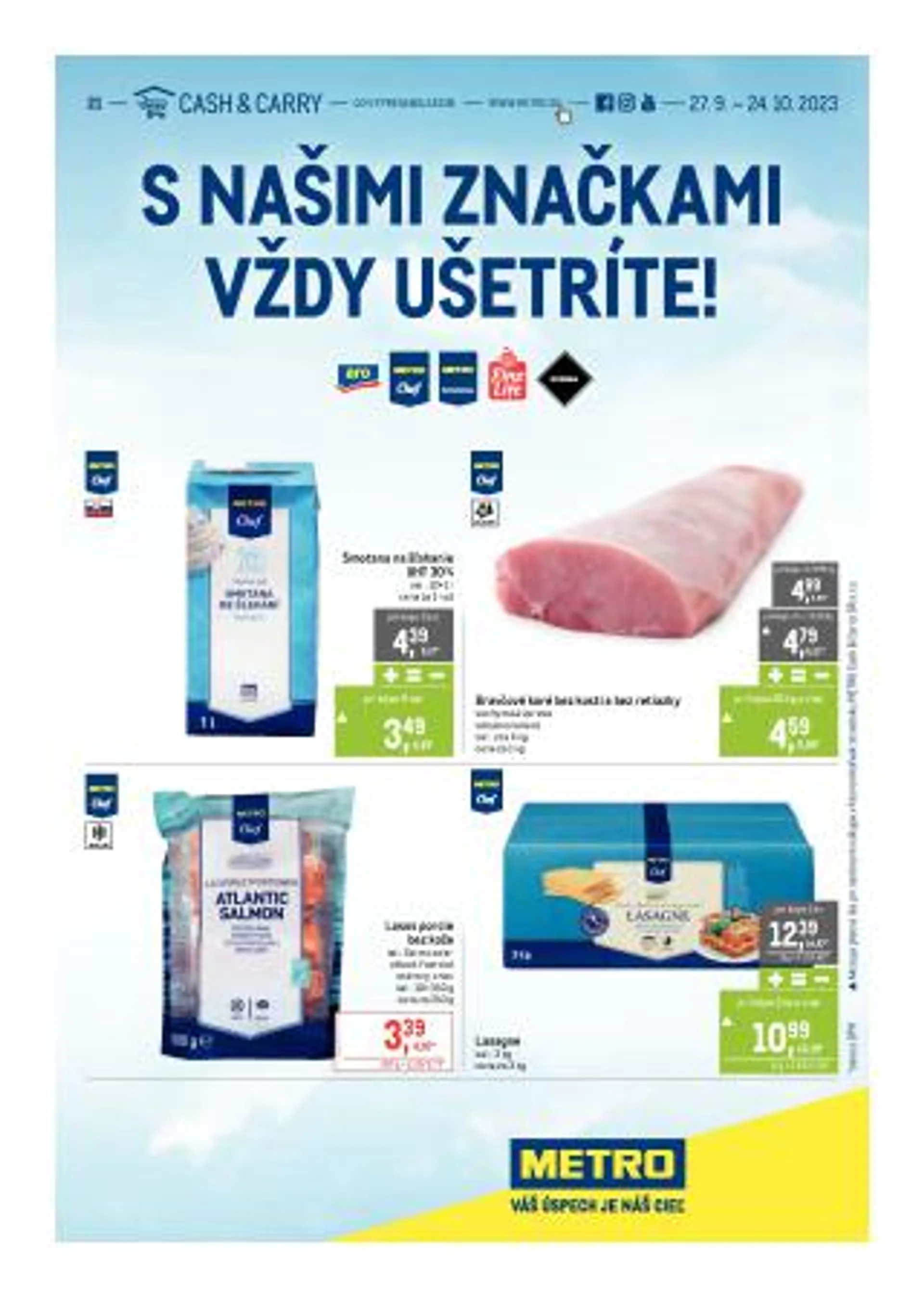 Leták: Metro leták - S našimi značkami vždy ušetríte! od 27. septembra do 24. októbra 2023 - Prehľad Stránky 1