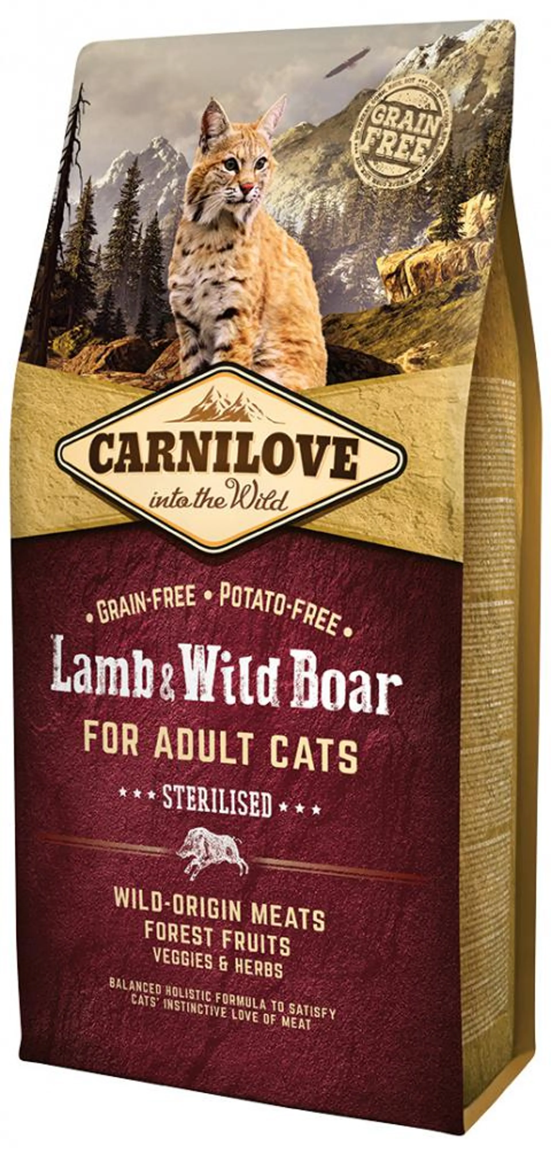 Carnilove Lamb and Wild Boar Adult Cats - Sterilised 6kg