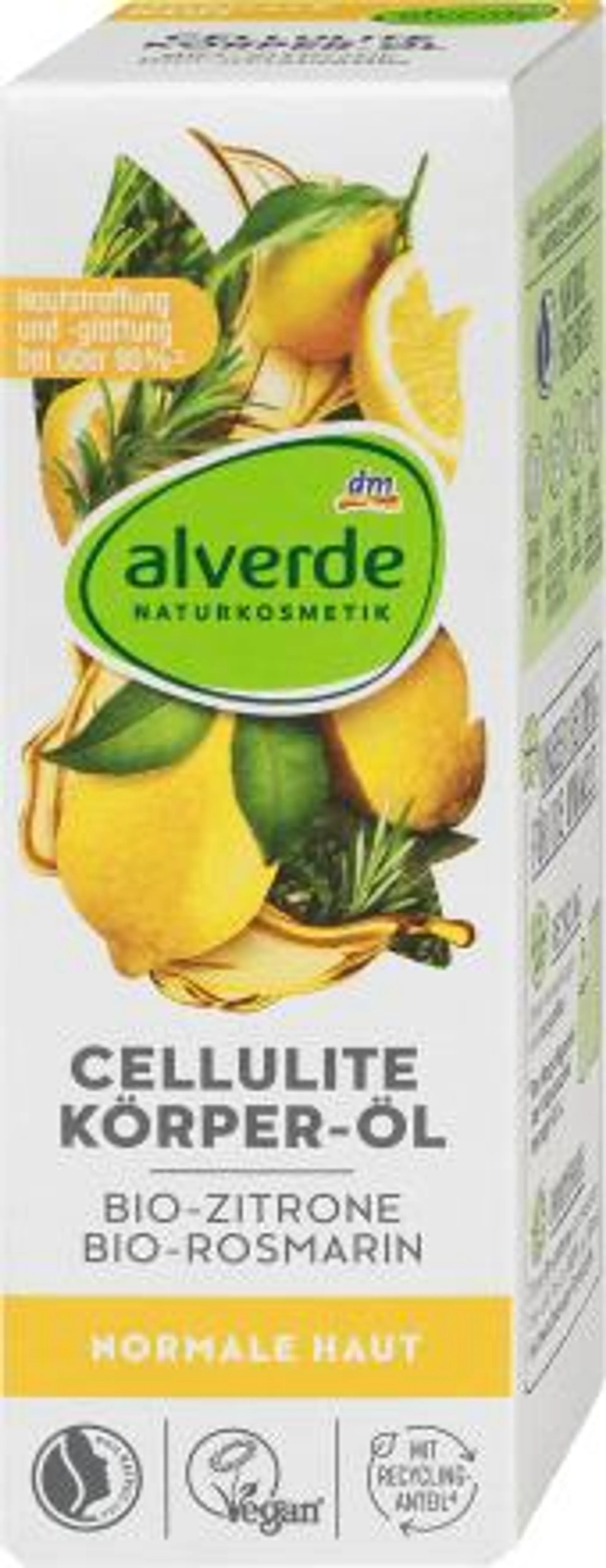 Telový olej Cellulite s bio citrónom a bio rozmarínom, 100 ml