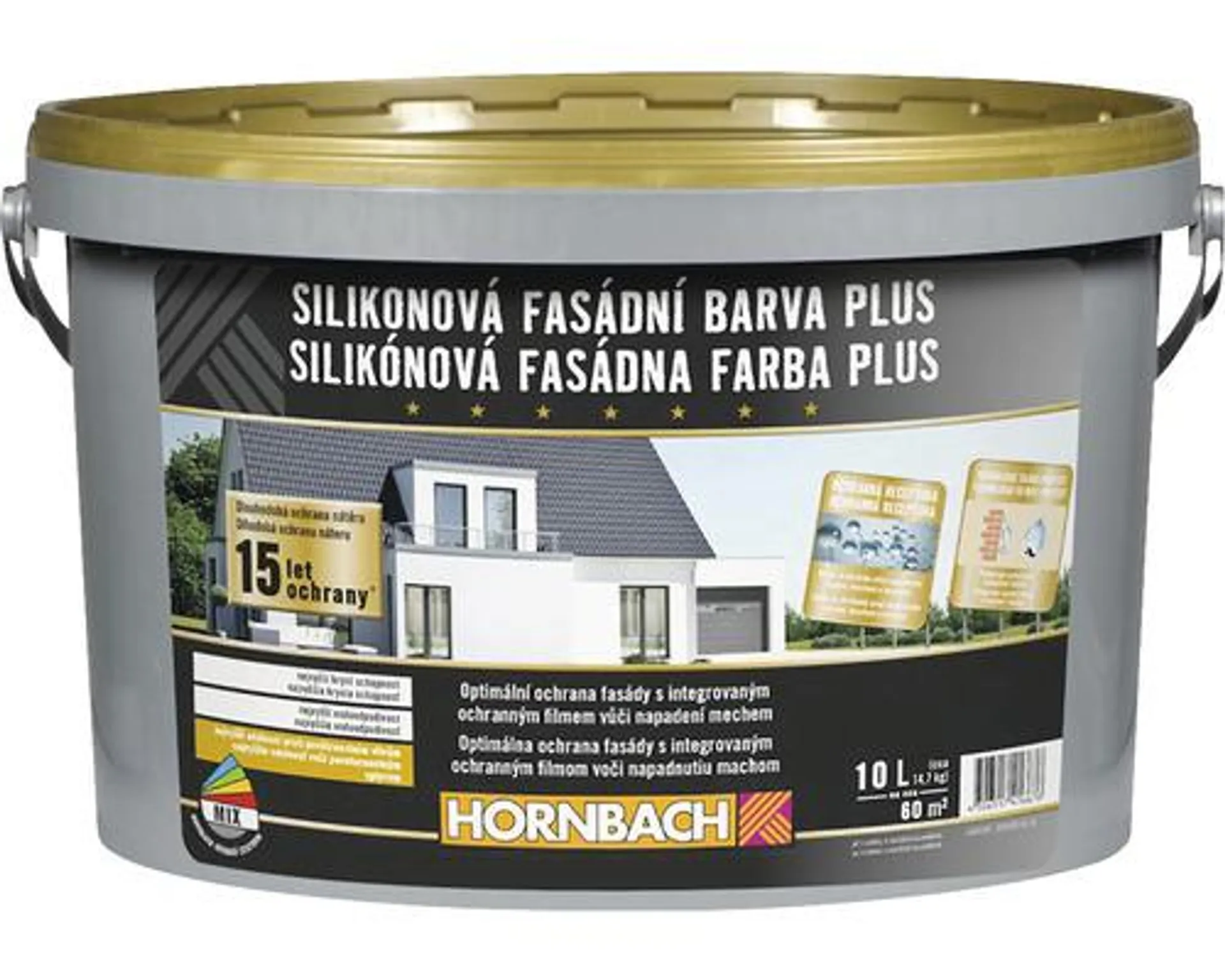 Silikónová fasádna farba Hornbach Plus 10 l