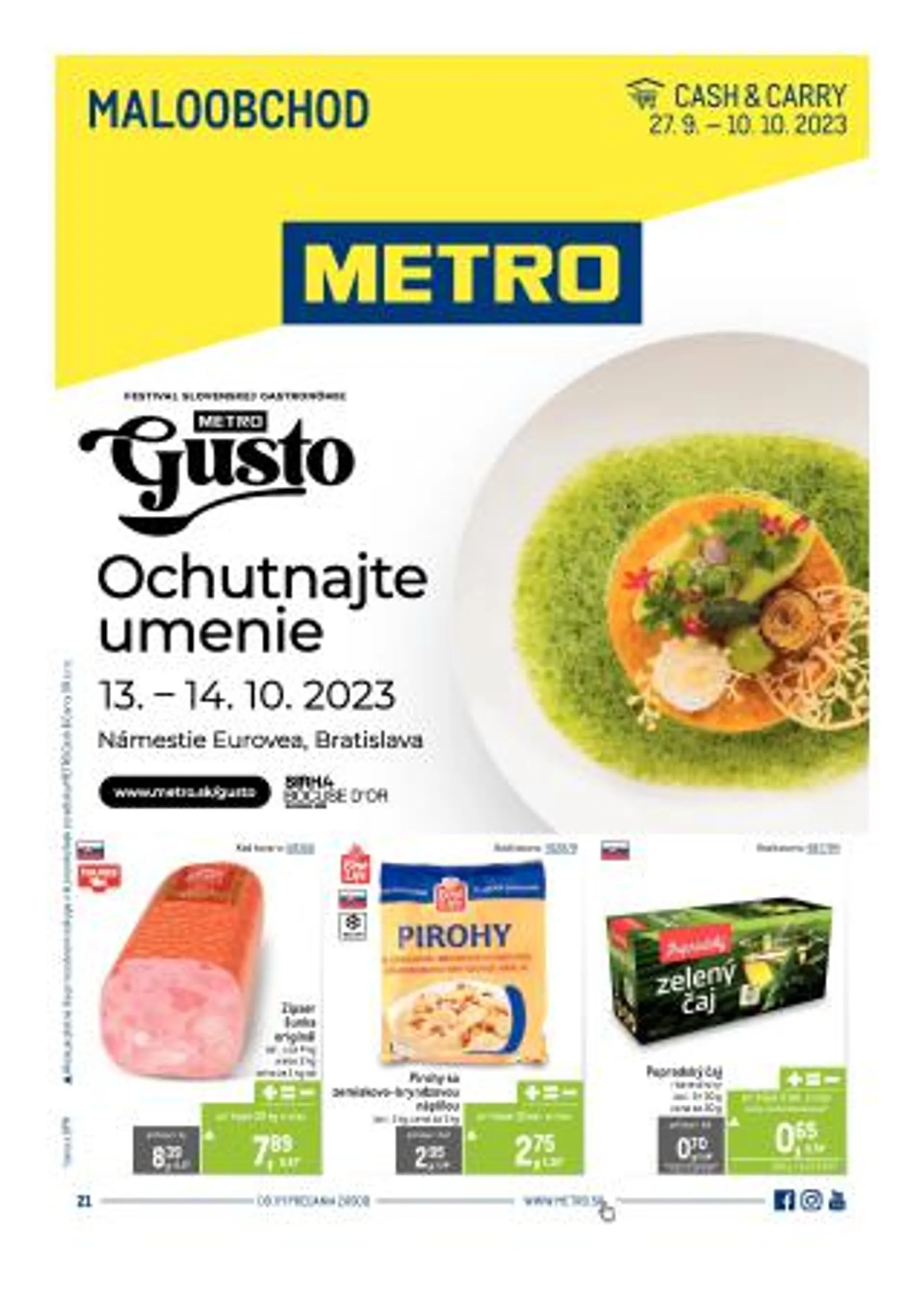 Leták: Metro leták - Maloobchod od 27. septembra do 10. októbra 2023 - Prehľad Stránky 1