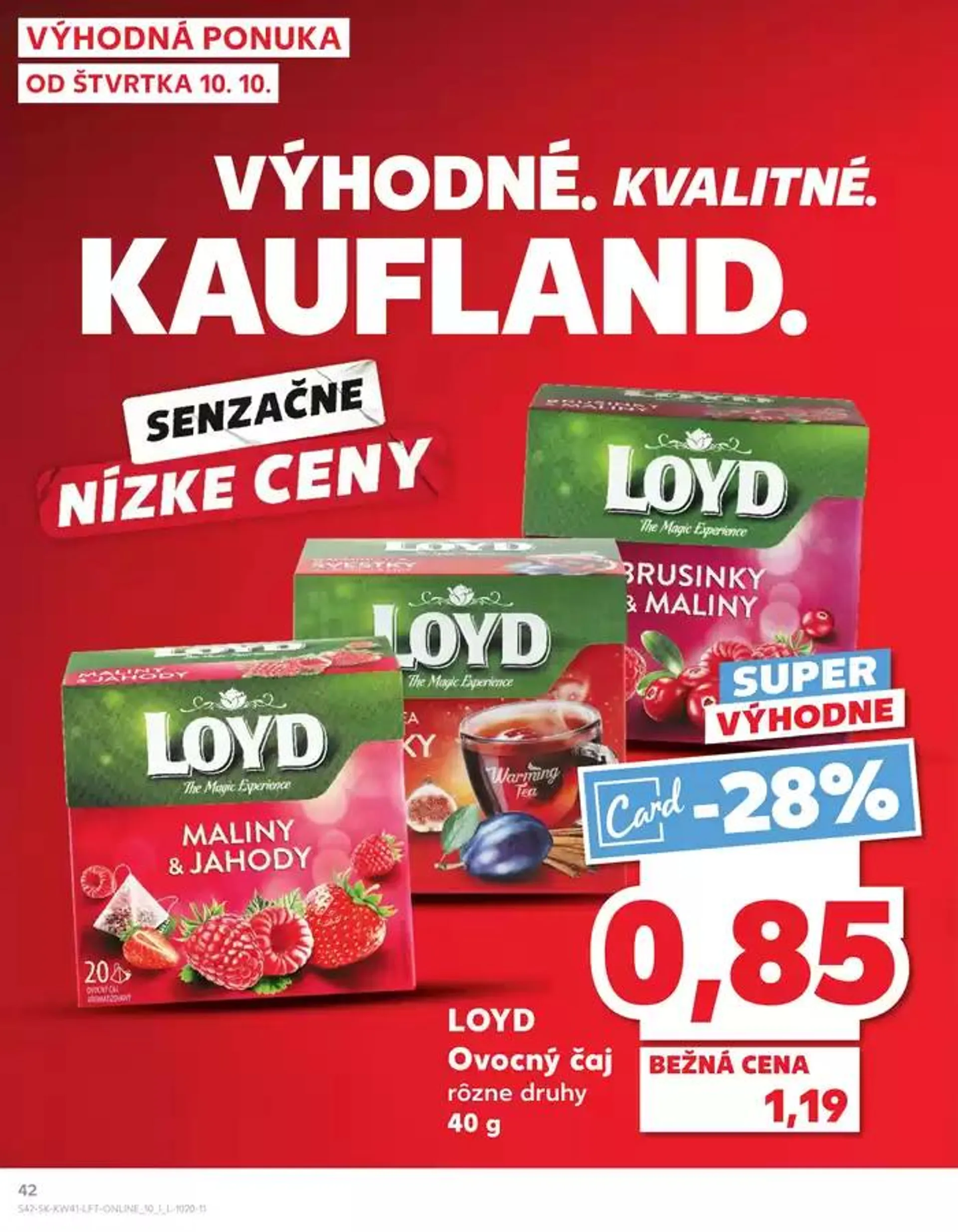 Leták: Skvelé zľavy na vybrané produkty od 10. októbra do 16. októbra 2024 - Prehľad Stránky 42