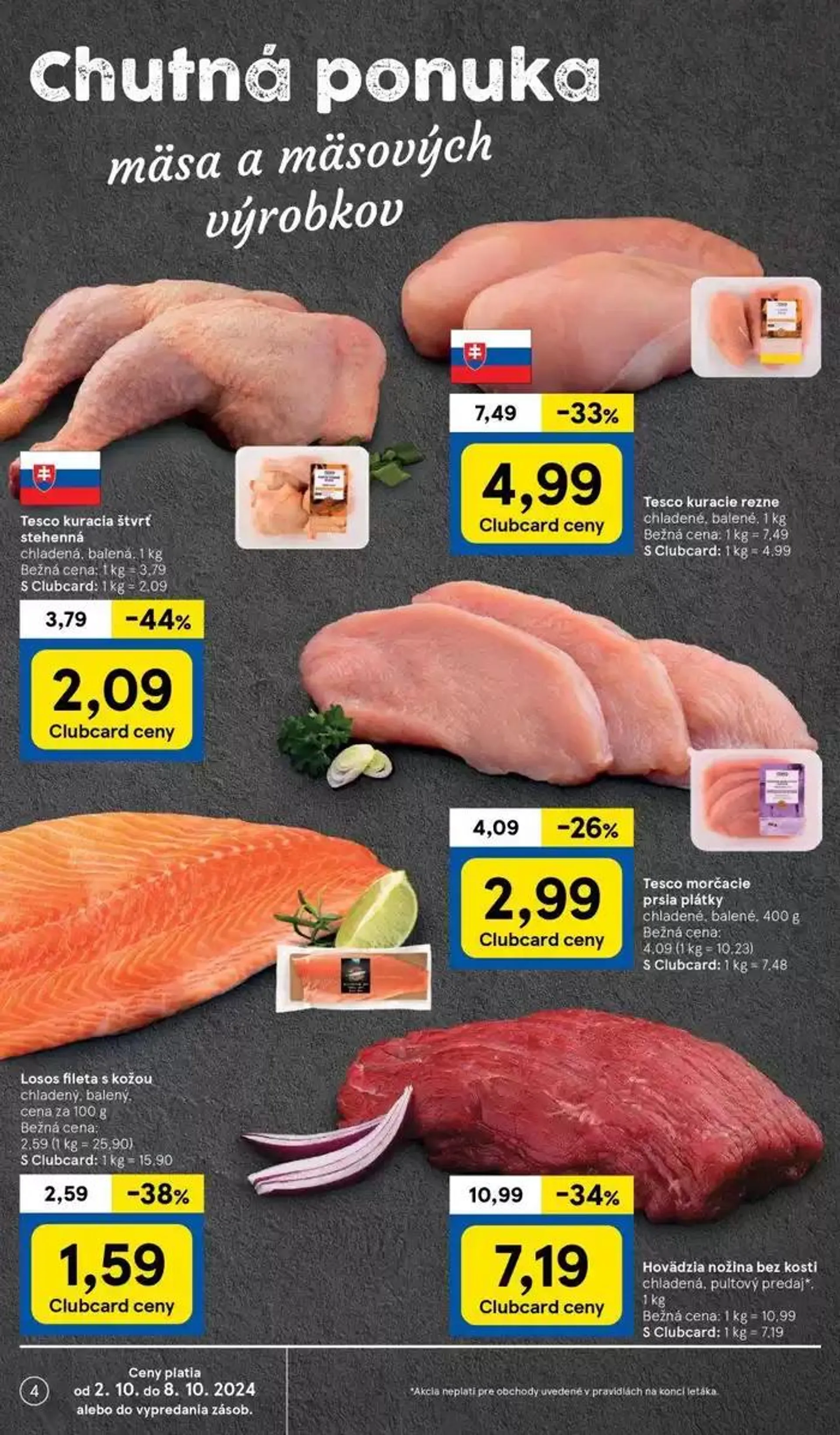 Leták: Tesco leták od 2. októbra do 8. októbra 2024 - Prehľad Stránky 4