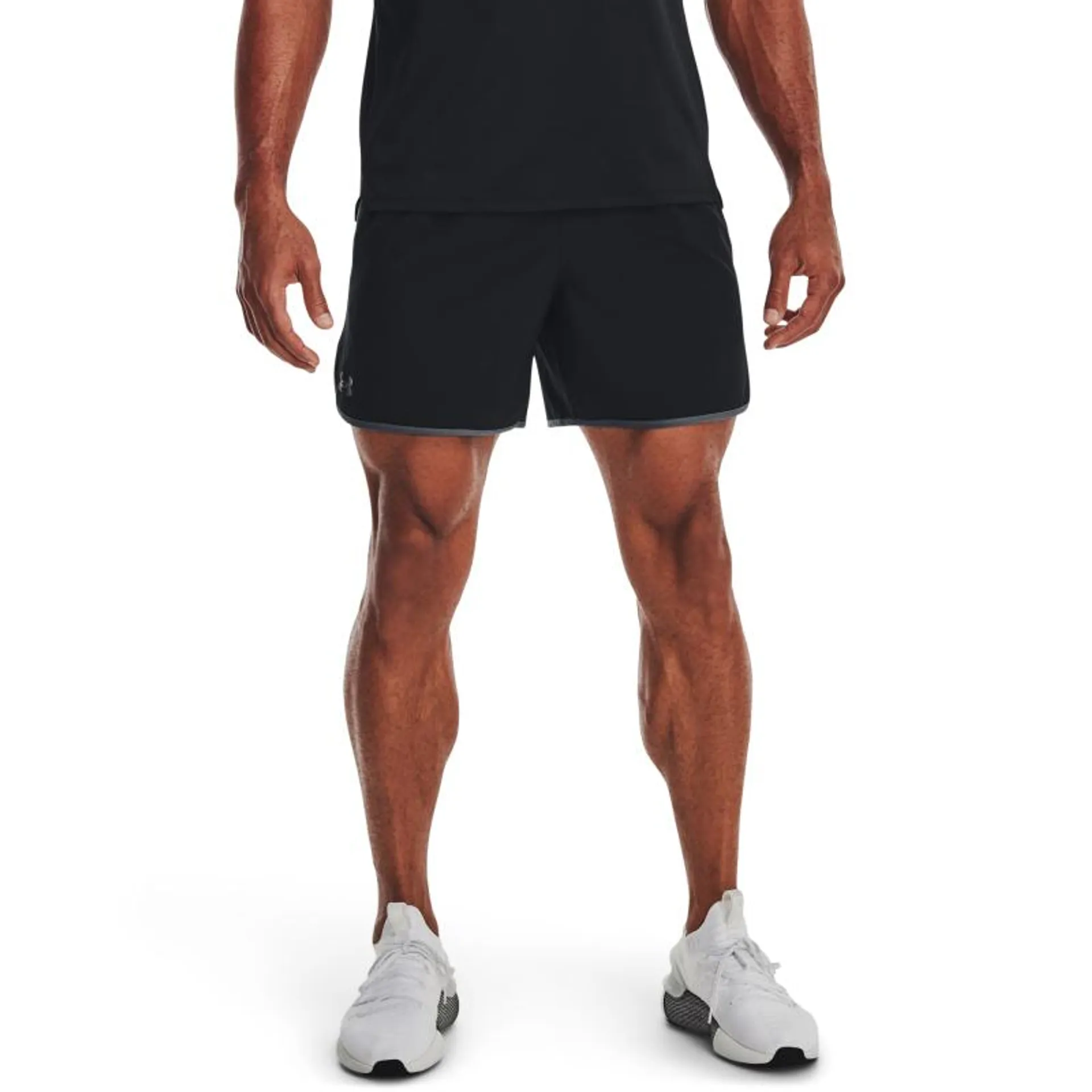 UA HIIT Woven 6in Shorts-BLK