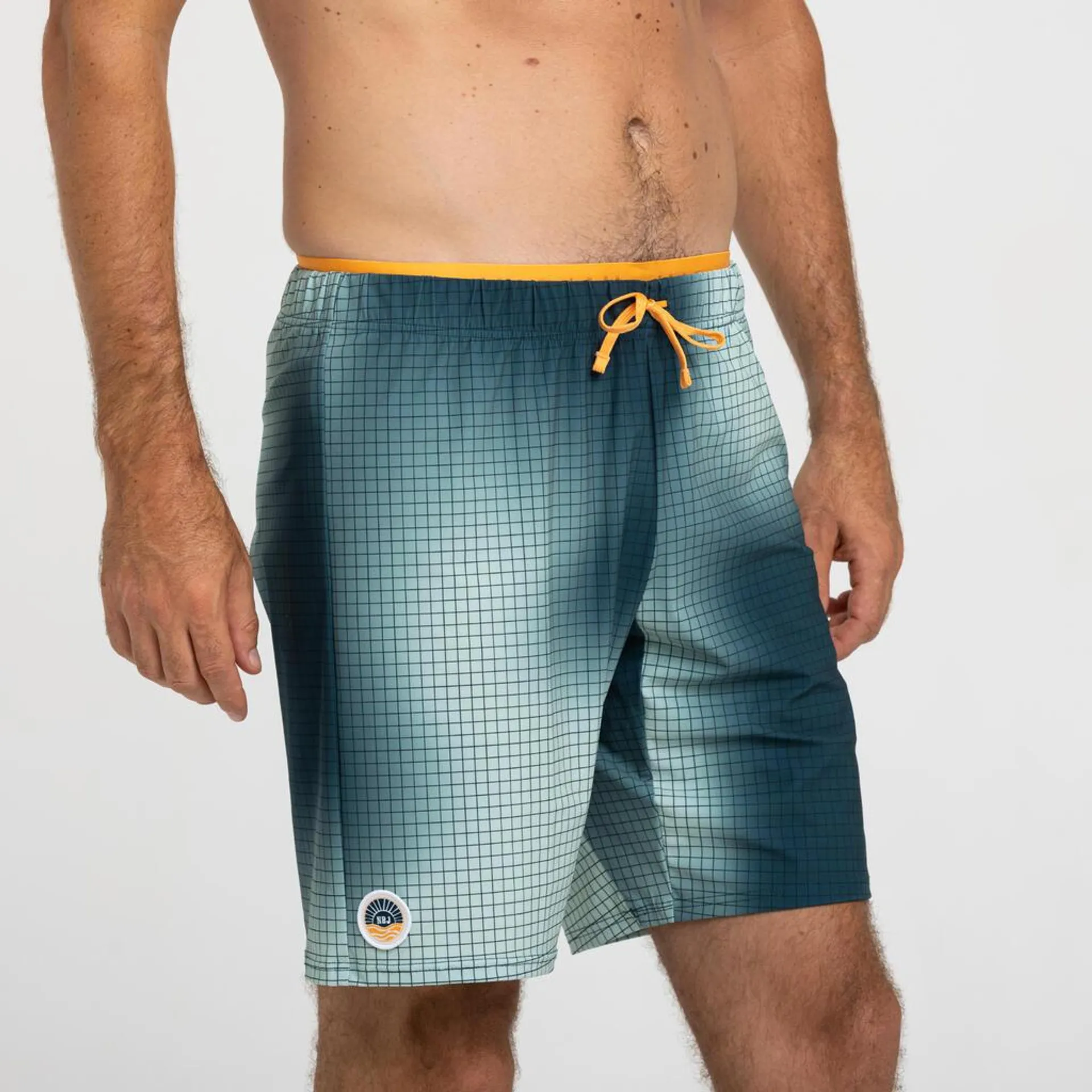 Pánske plážové šortky Swimshort 100 dlhé sivé