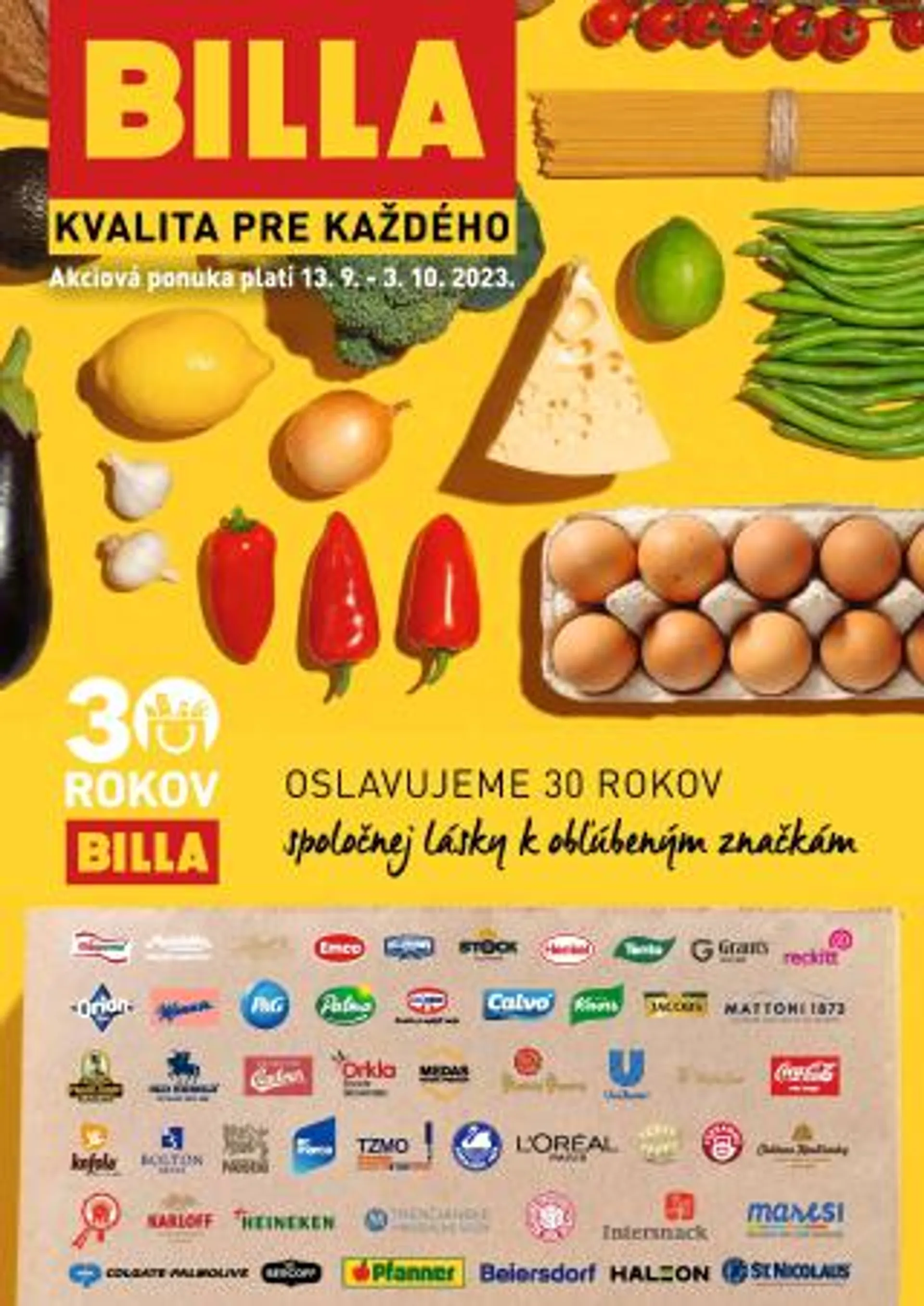 Leták: Billa katalóg od 13. septembra do 3. októbra 2023 - Prehľad Stránky 1