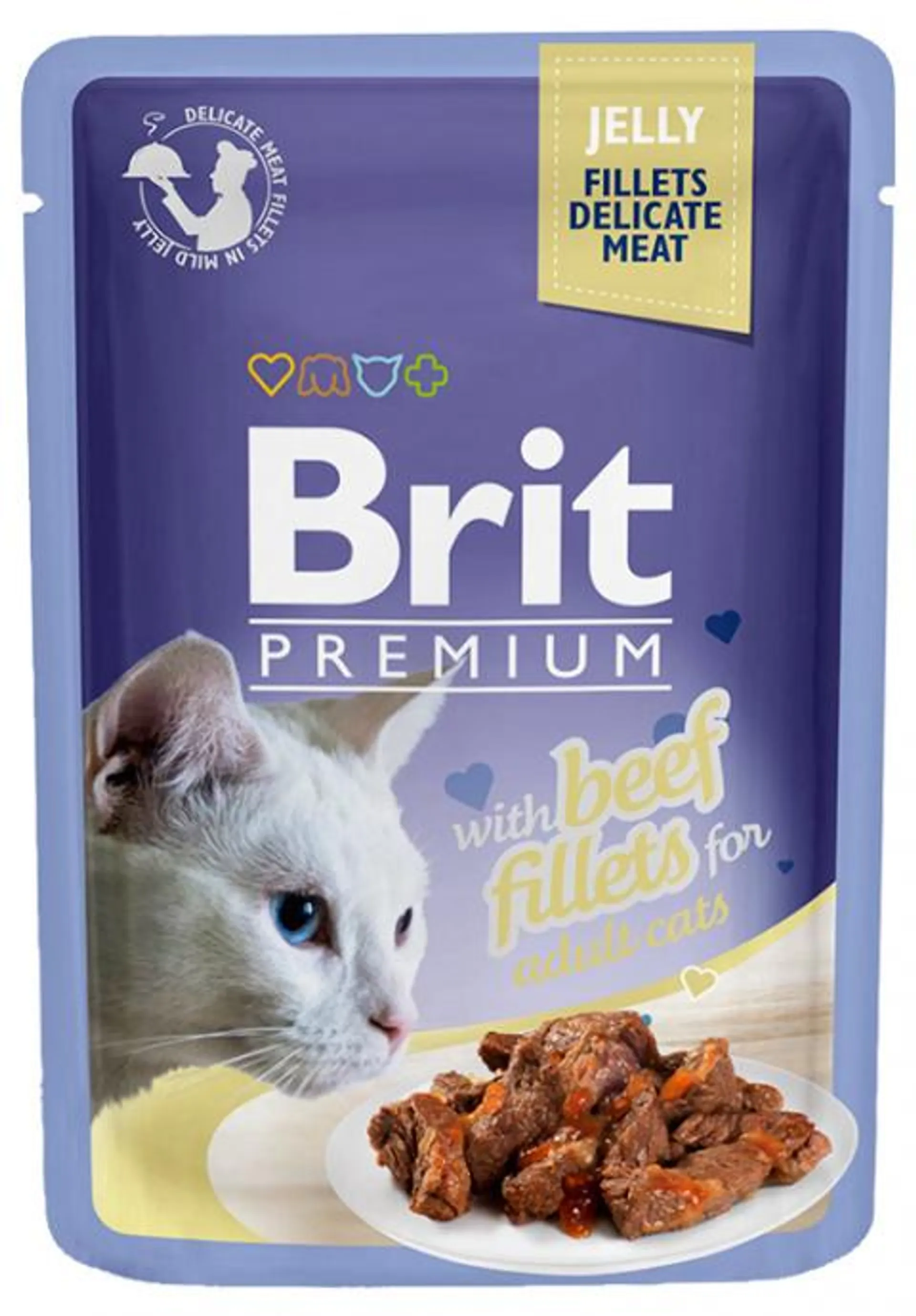 Brit Premium Cat Delicate Filety v zele s hovadzinou 85 g