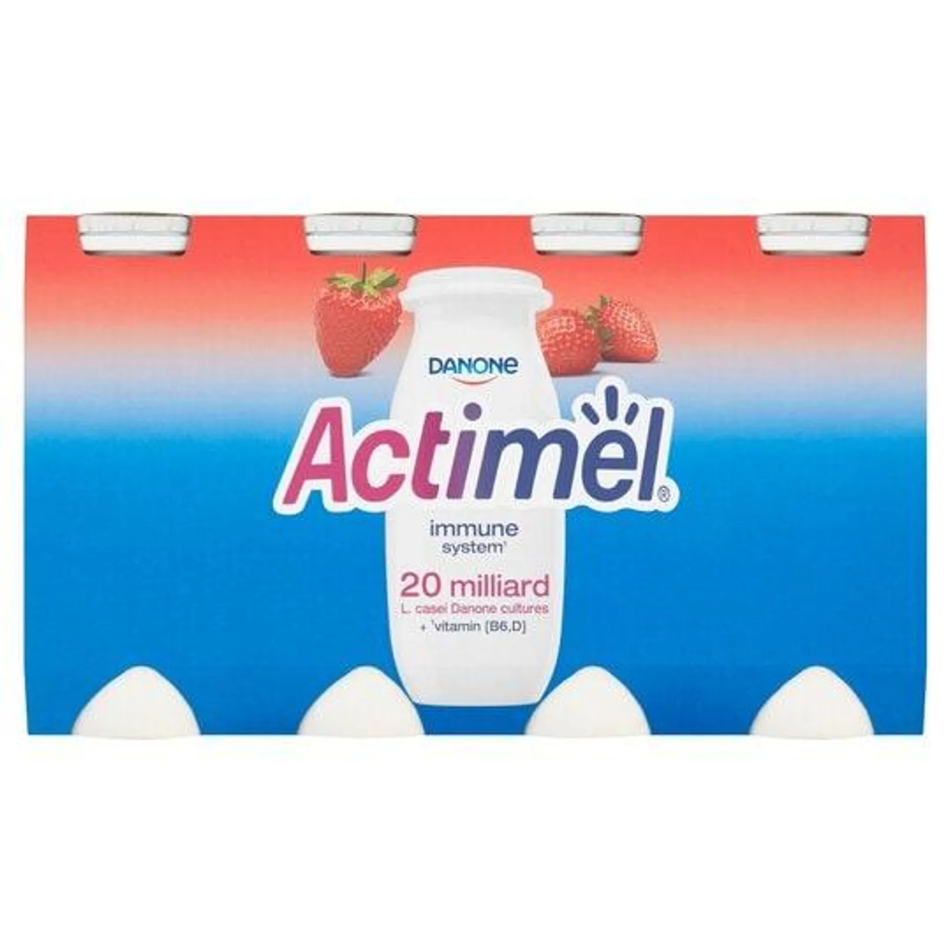 Actimel jogurtový nápoj s vitamínmi jahoda 8 x 100 g