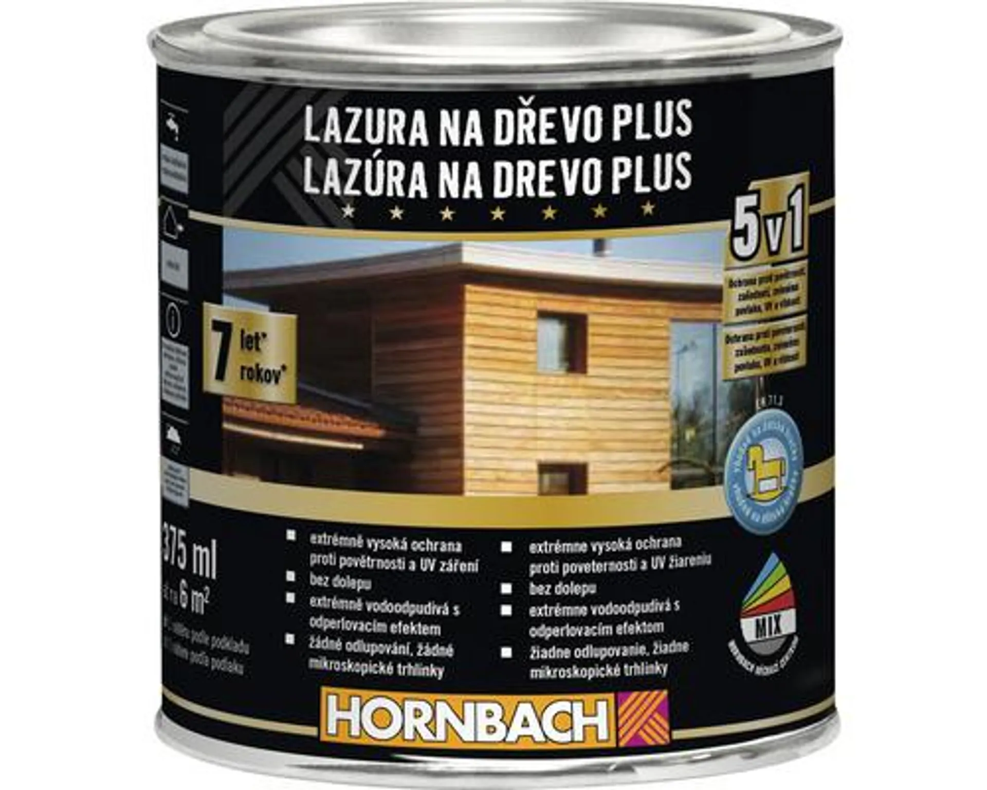 Lazúra na drevo Plus Hornbach RAL 7016 antracit 0,75 l ekologicky šetrné