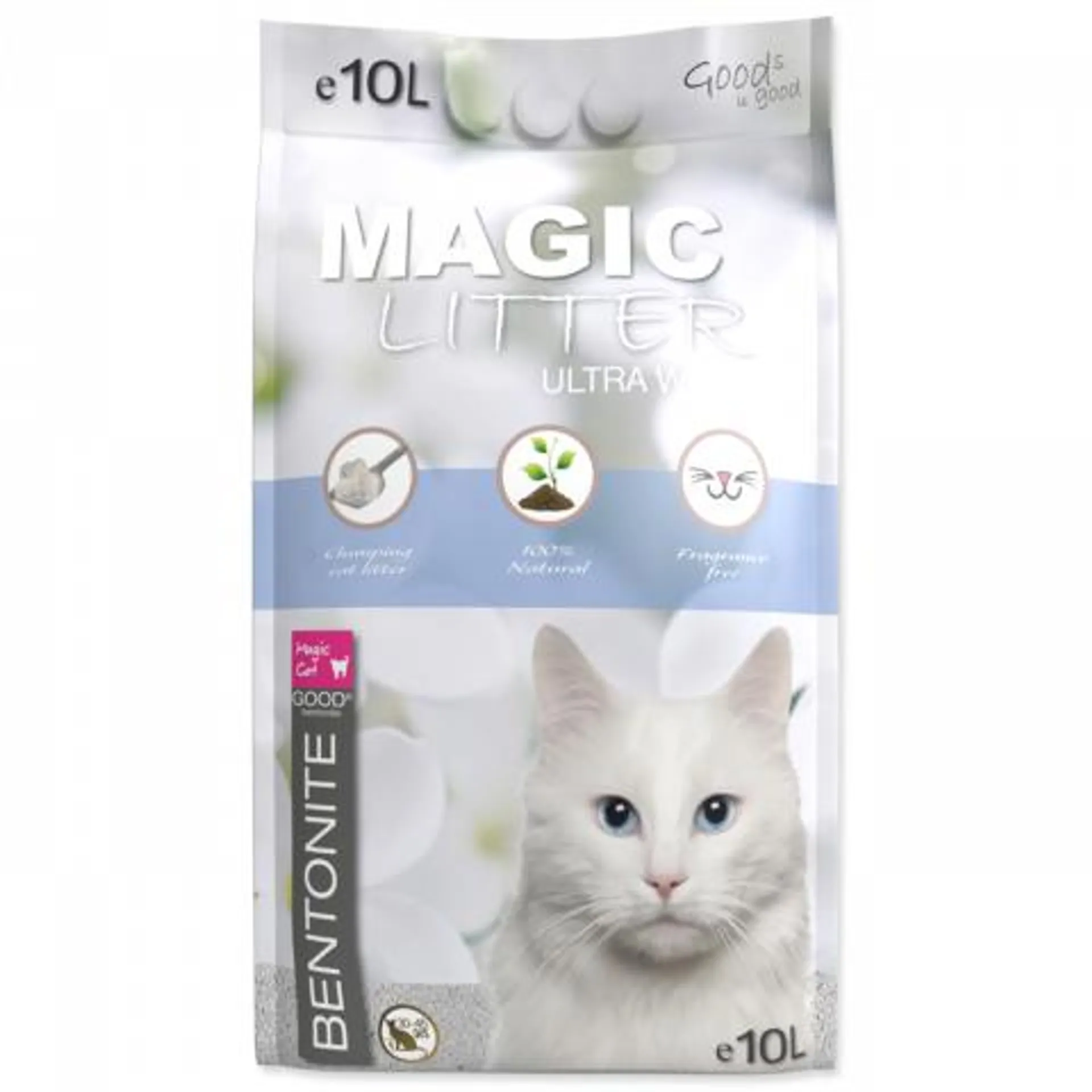 Magic Litter podstielka pre mačky Bentonite Ultra White 10 l