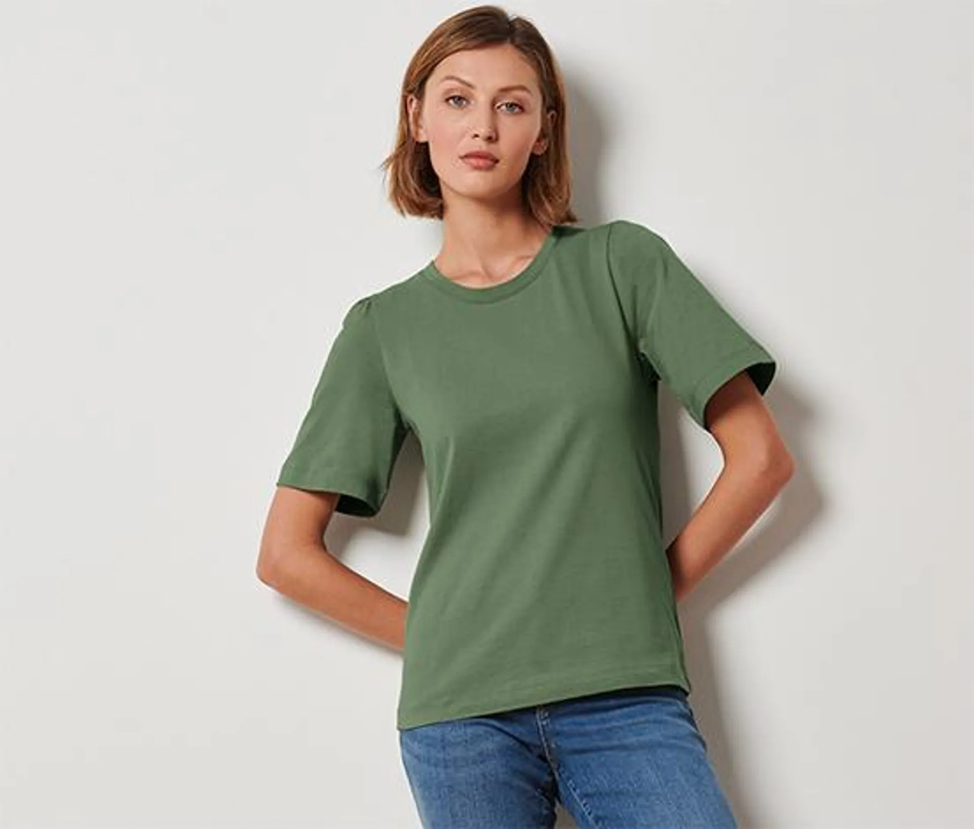 Tričko s nariasením, zelená