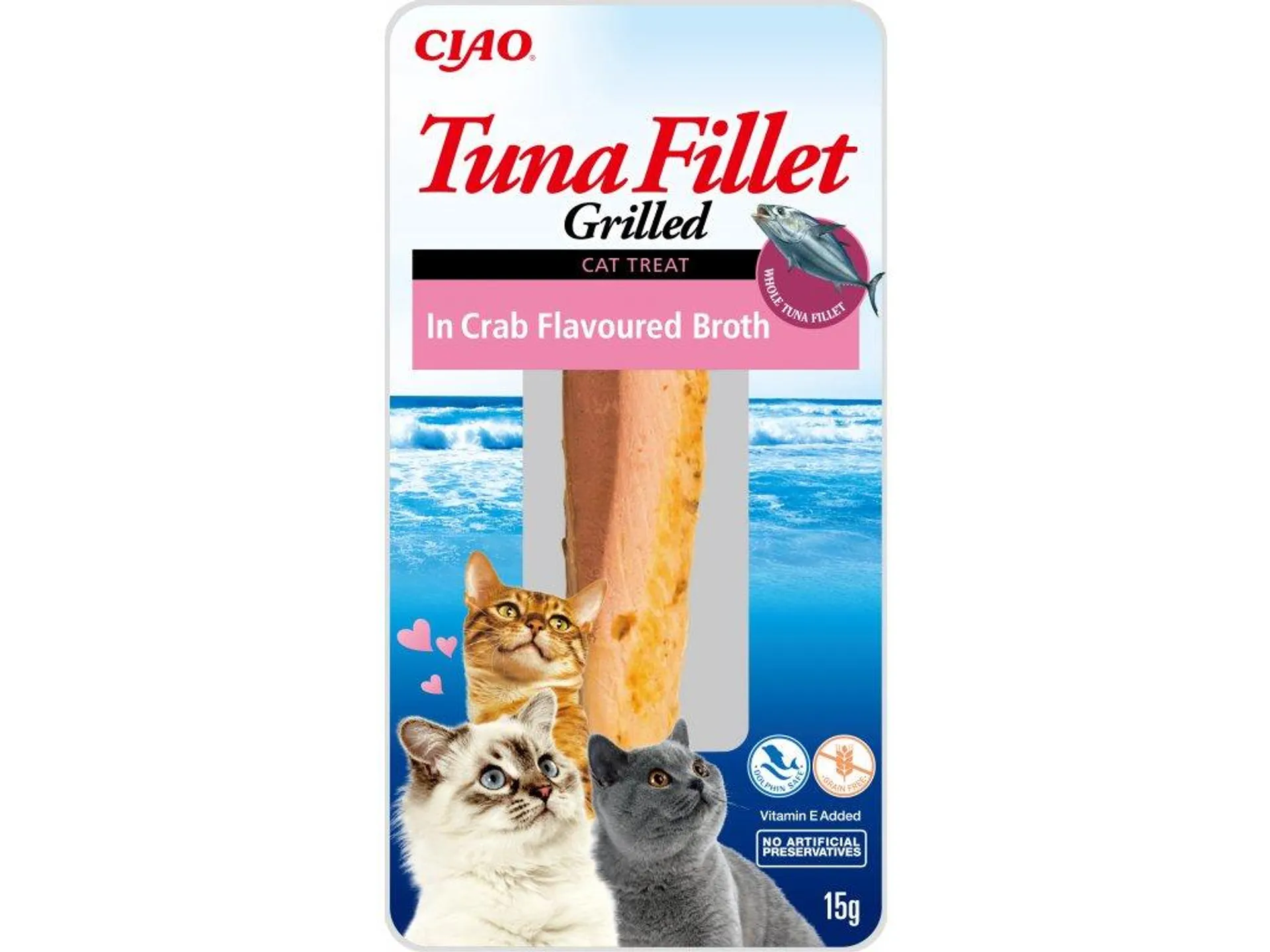 Inaba tuniakový filet pre mačky - krab 15g