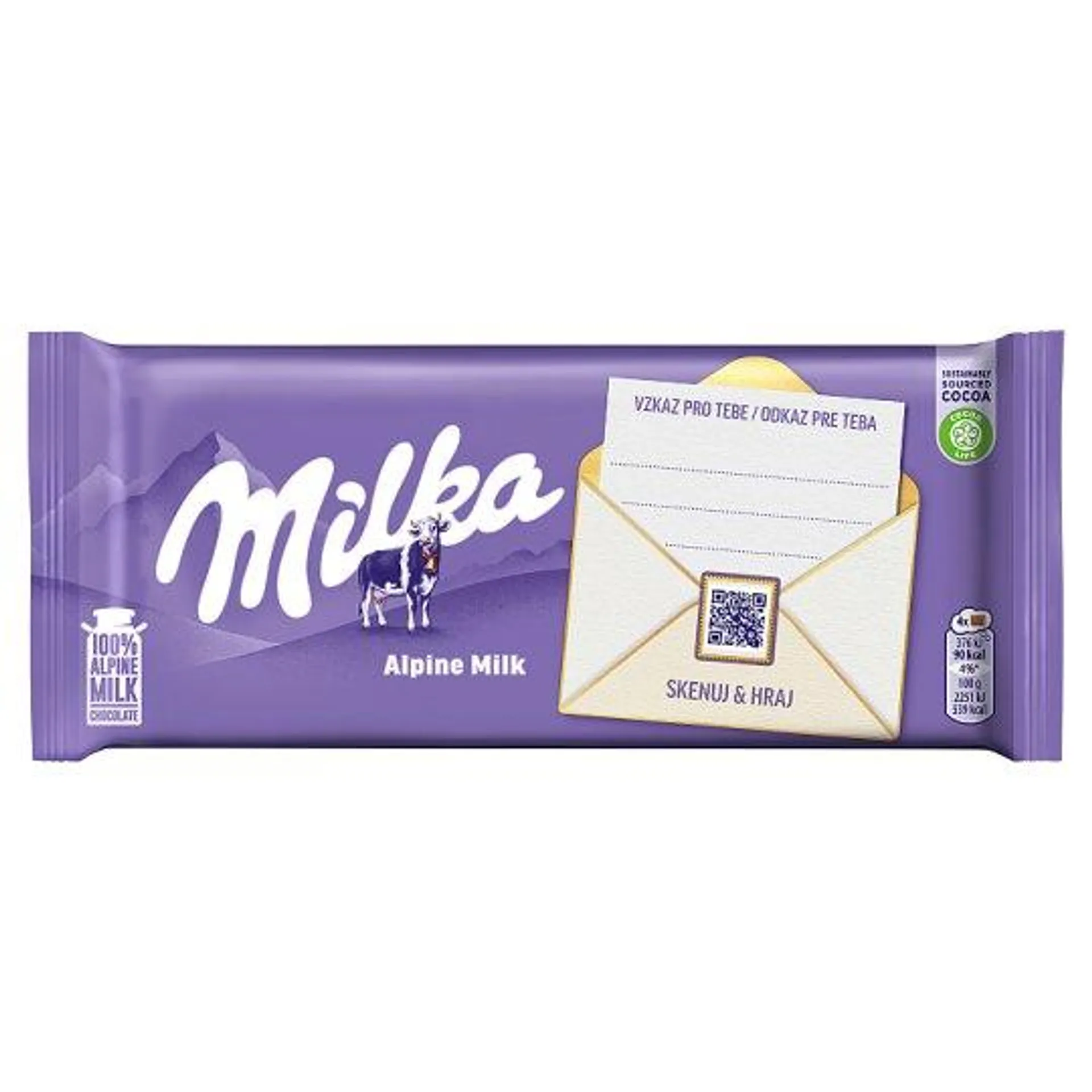 Milka čokoláda Mliečna z alpského mlieka 100 g