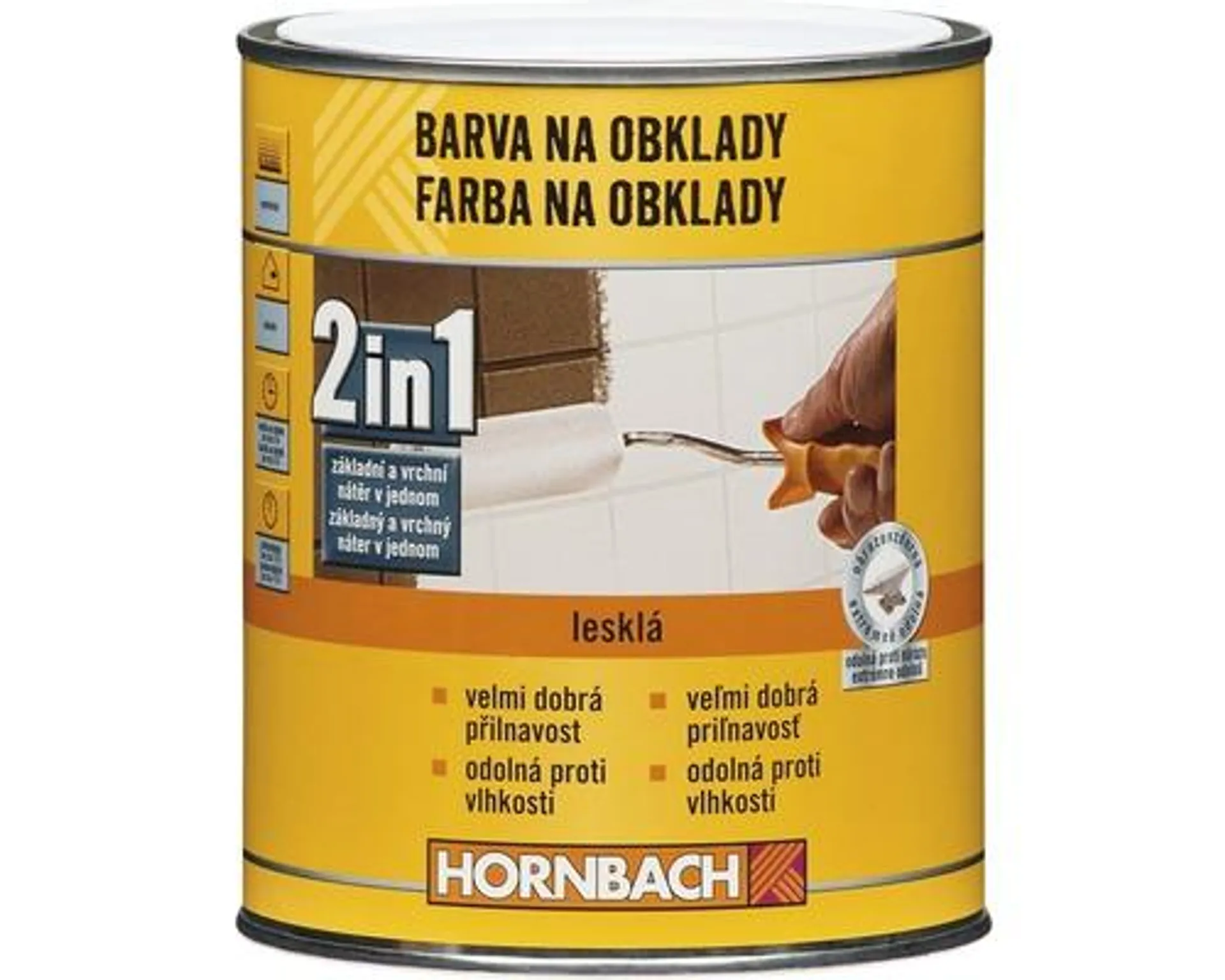 Farba na obklady 2v1 Hornbach biely, lesklý 1 l