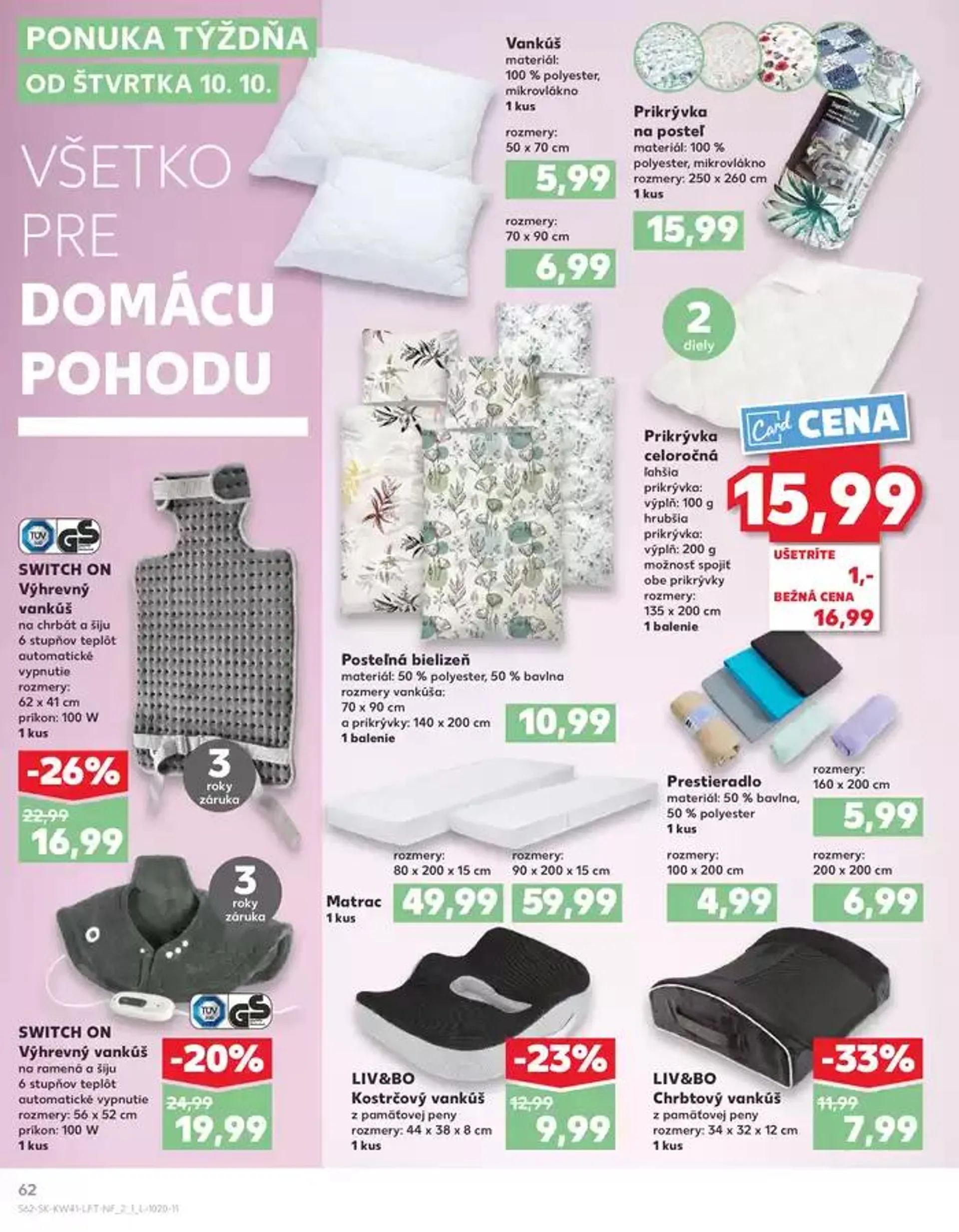 Leták: Skvelé zľavy na vybrané produkty od 10. októbra do 16. októbra 2024 - Prehľad Stránky 62