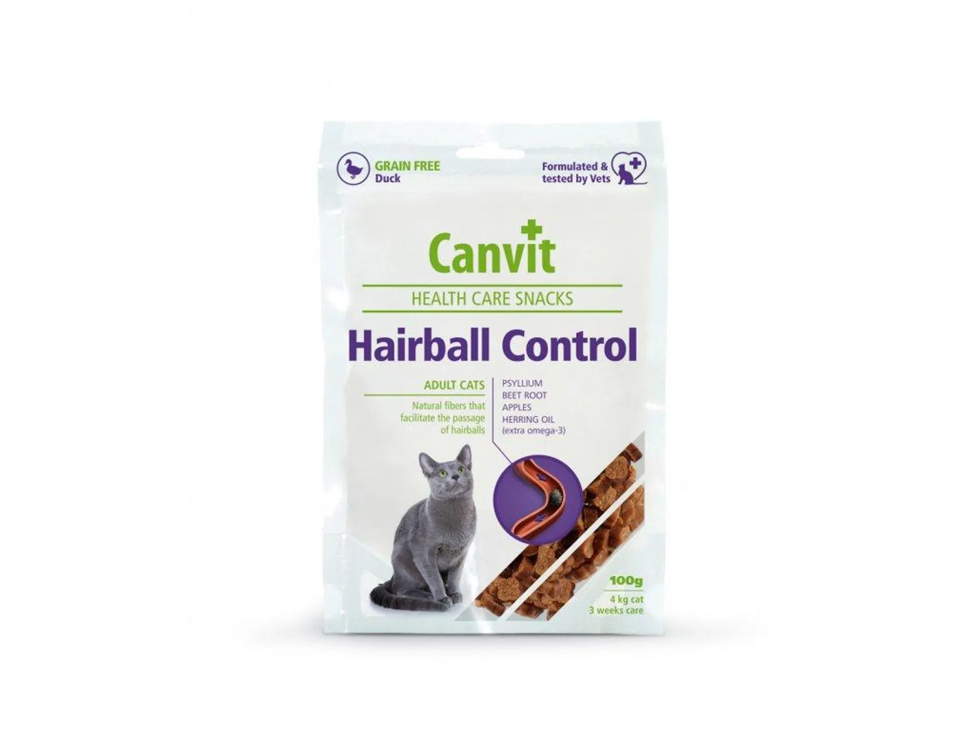 Canvit Health Care Snack Hairball pre mačky 100g