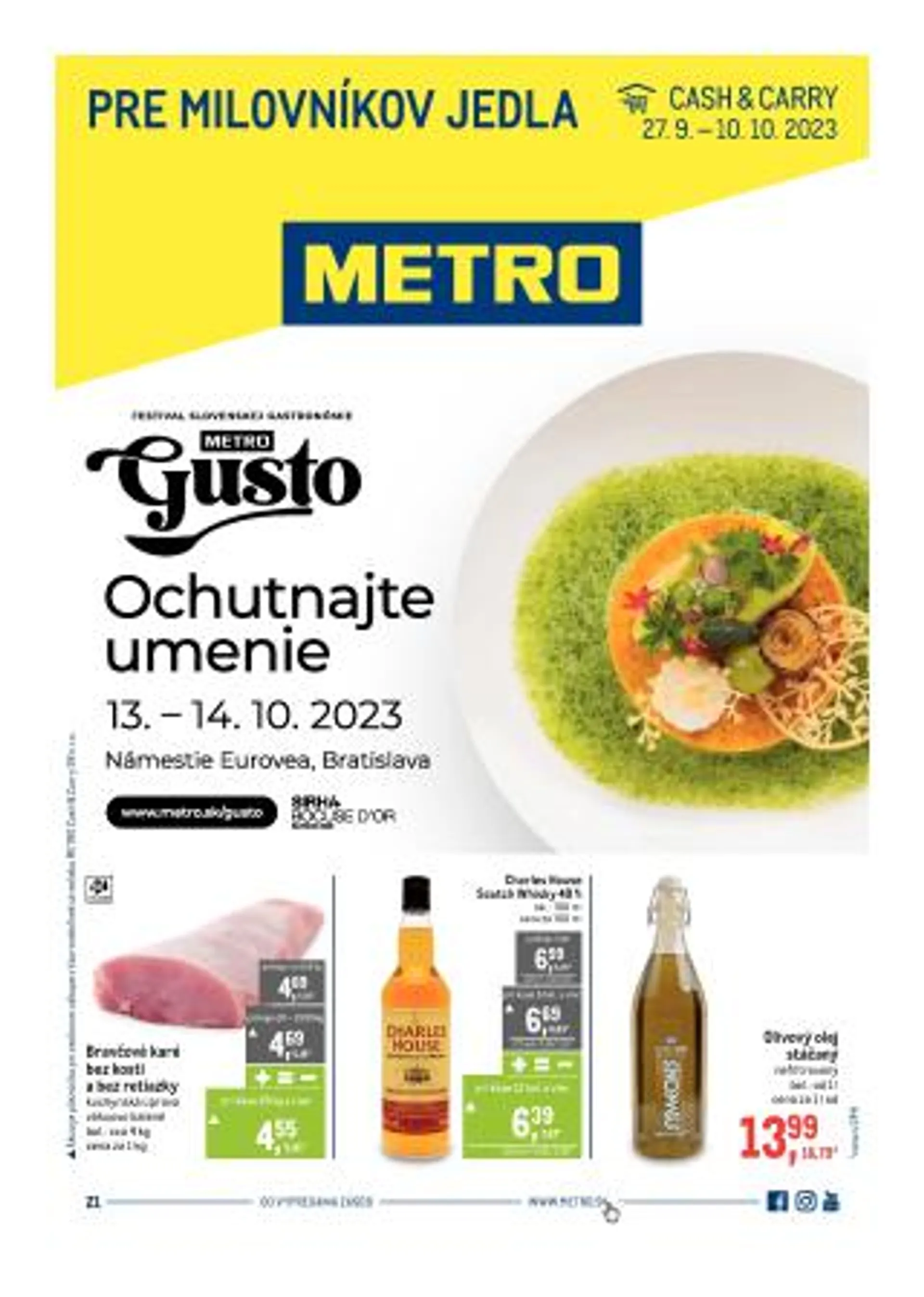 Leták: Metro leták - Pre milovníkov jedla od 27. septembra do 10. októbra 2023 - Prehľad Stránky 1