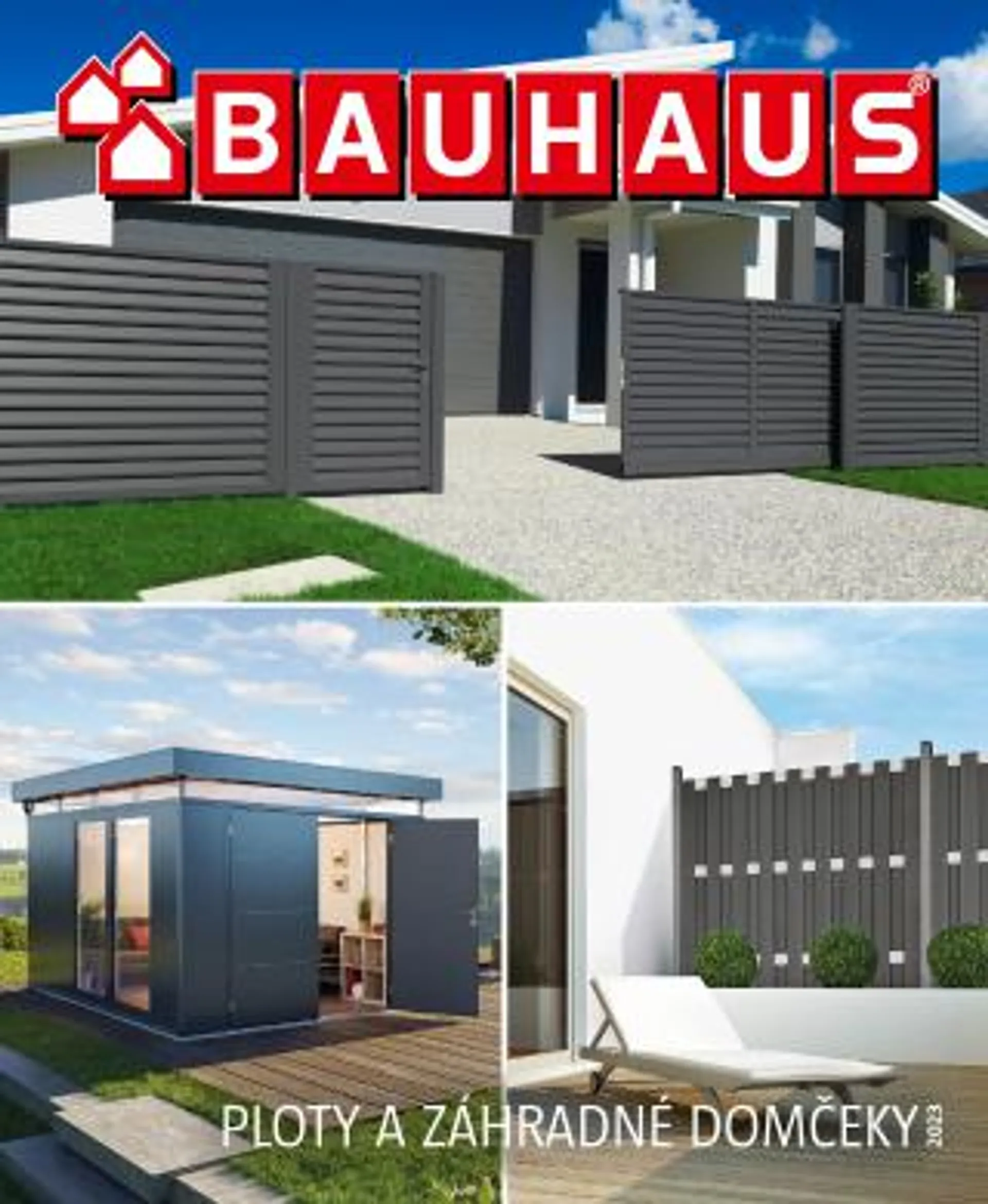 Leták: BAUHAUS katalóg - Ploty a záhradné domčeky od 16. mája do 31. októbra 2023 - Prehľad Stránky 1
