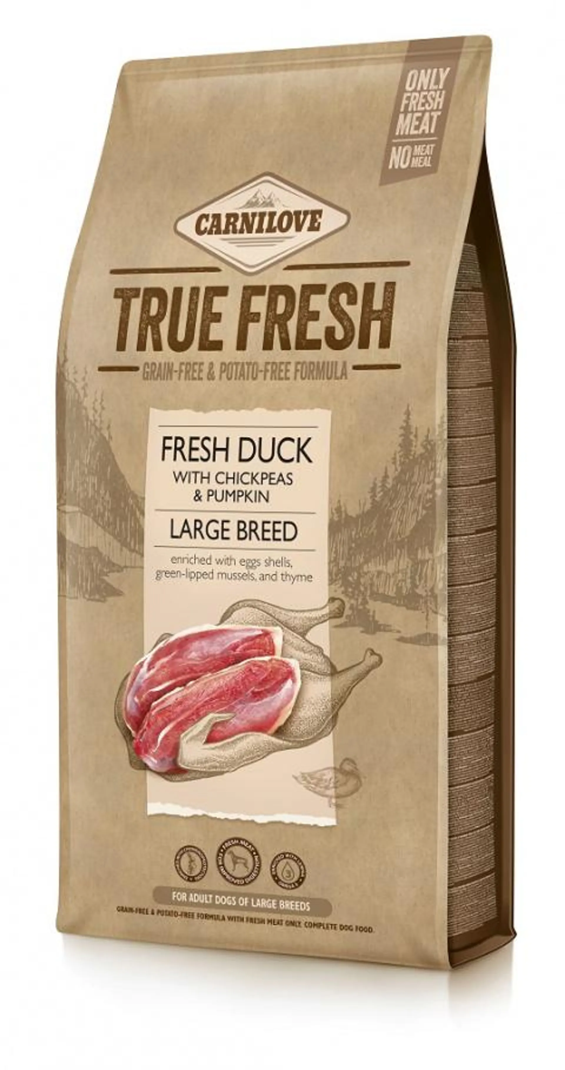 Carnilove True Fresh granuly Large Breed kačka 11,4kg