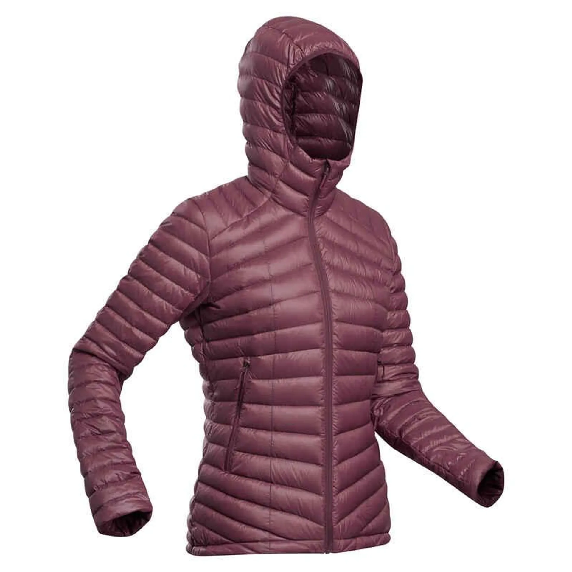 Dámska páperová bunda MT100 na horskú turistiku s kapucňou do -5 °C