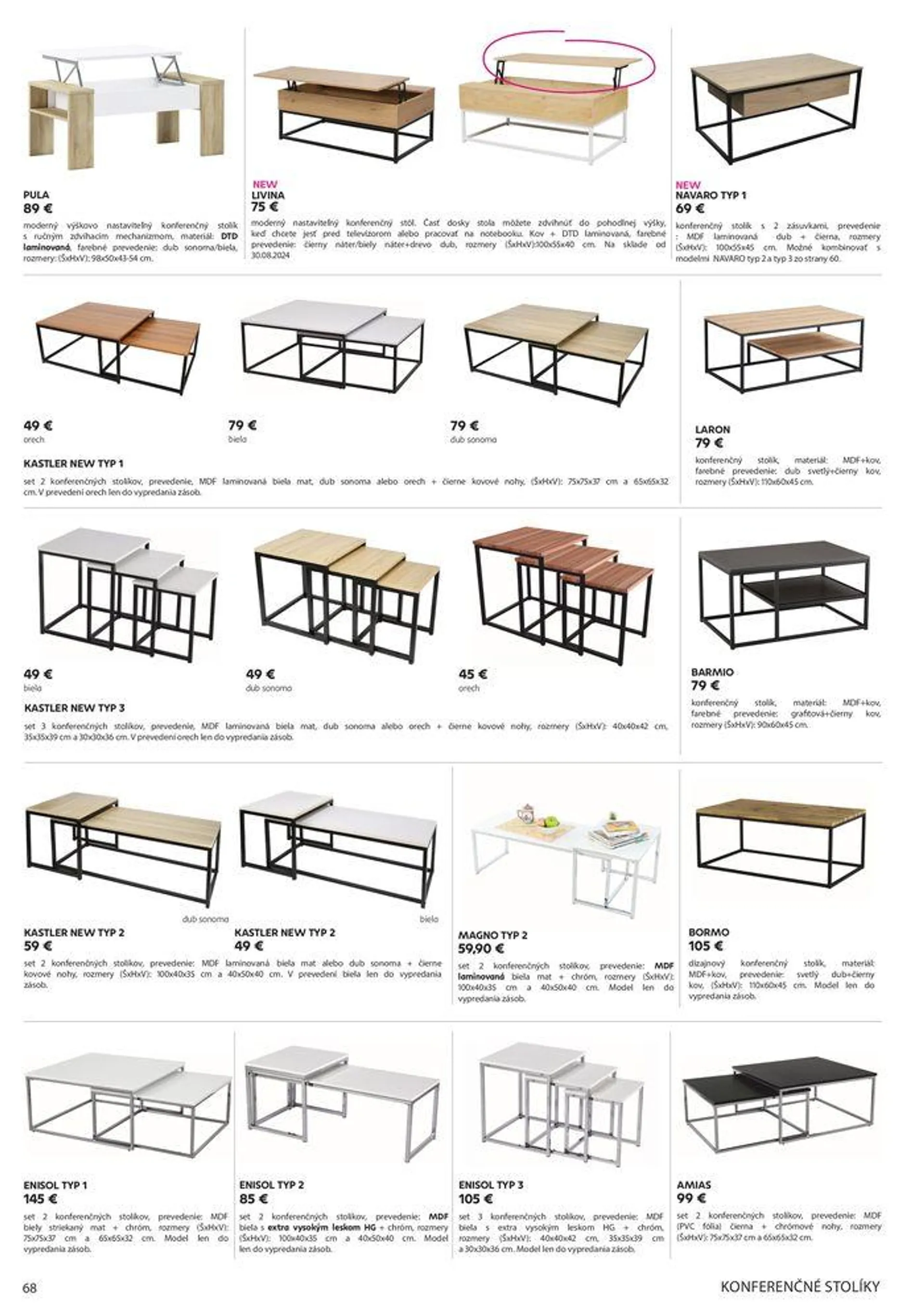 Leták: Katalóg nábytku a doplnkov  od 10. júna do 31. augusta 2024 - Prehľad Stránky 68
