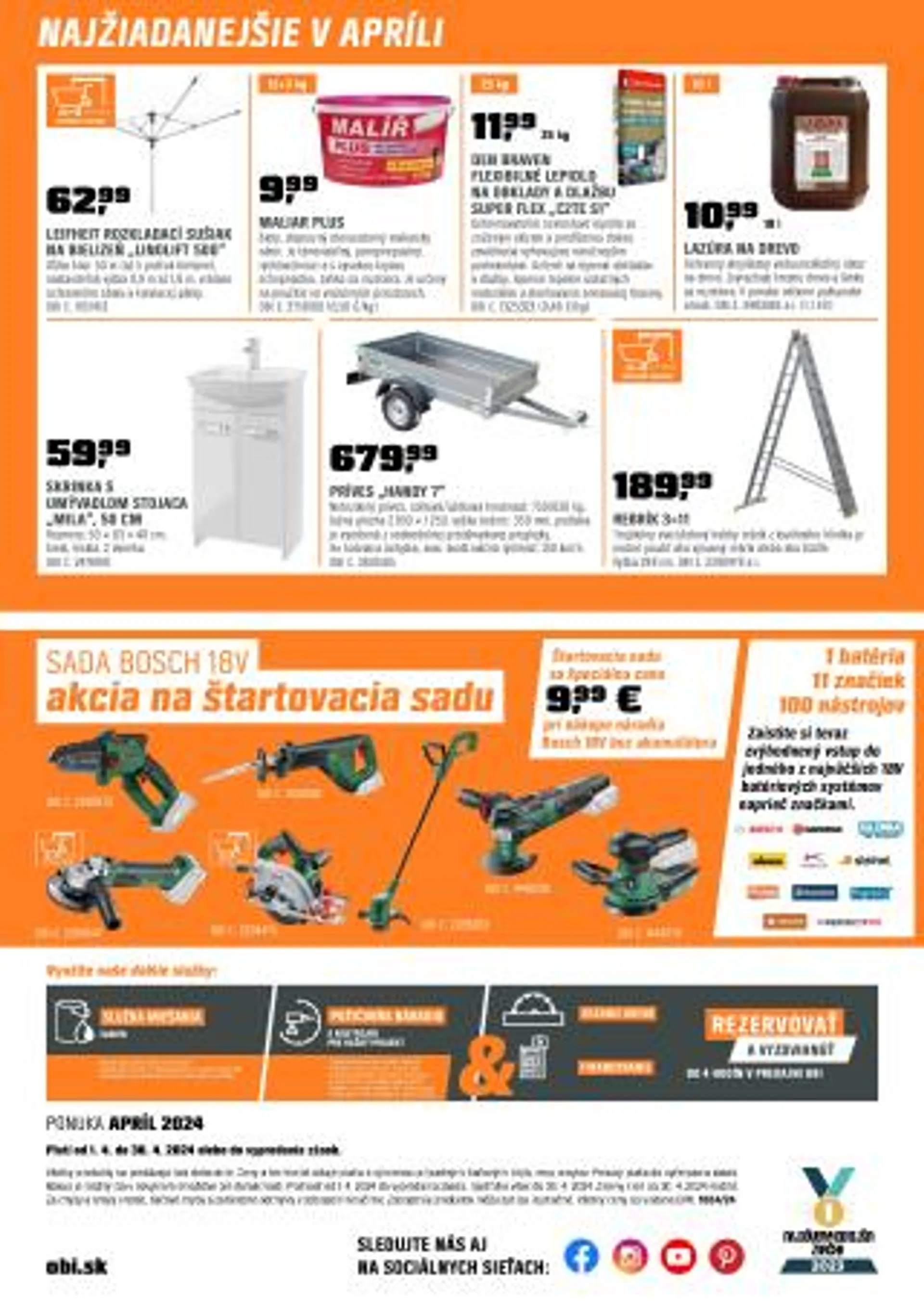 Leták: OBI leták od 1. apríla do 30. apríla 2024 - Prehľad Stránky 16