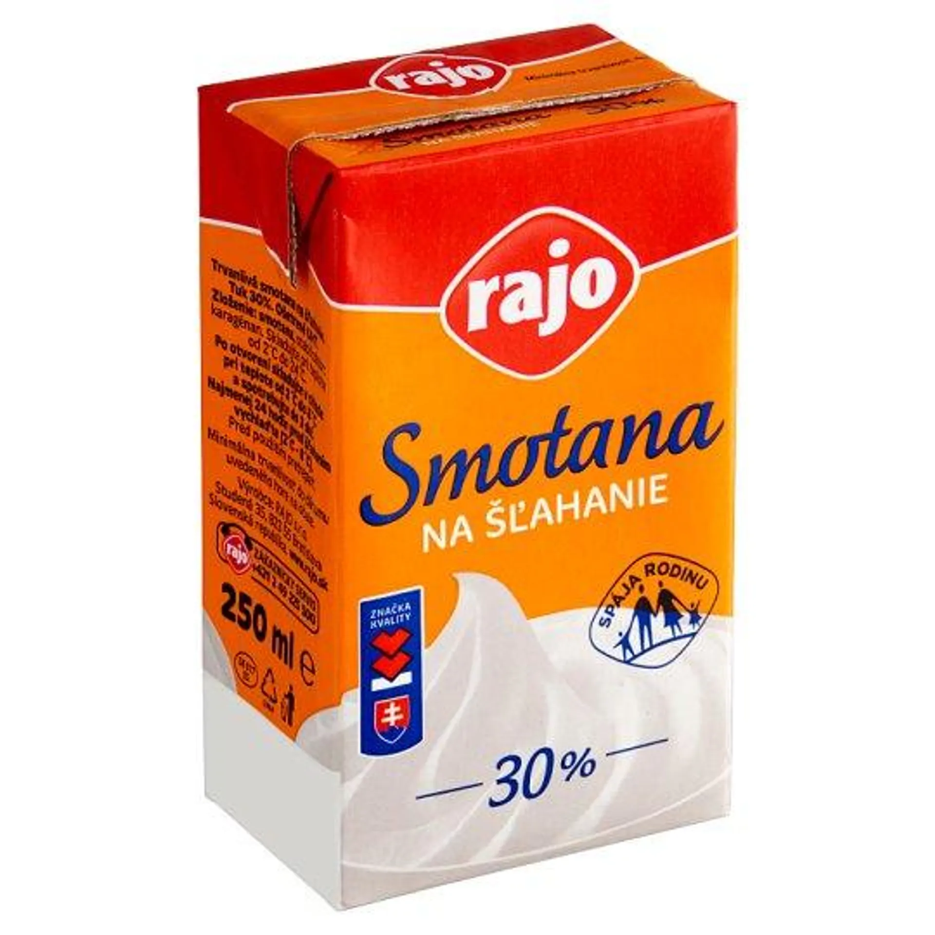 Rajo Smotana na šľahanie 30 % 250 ml