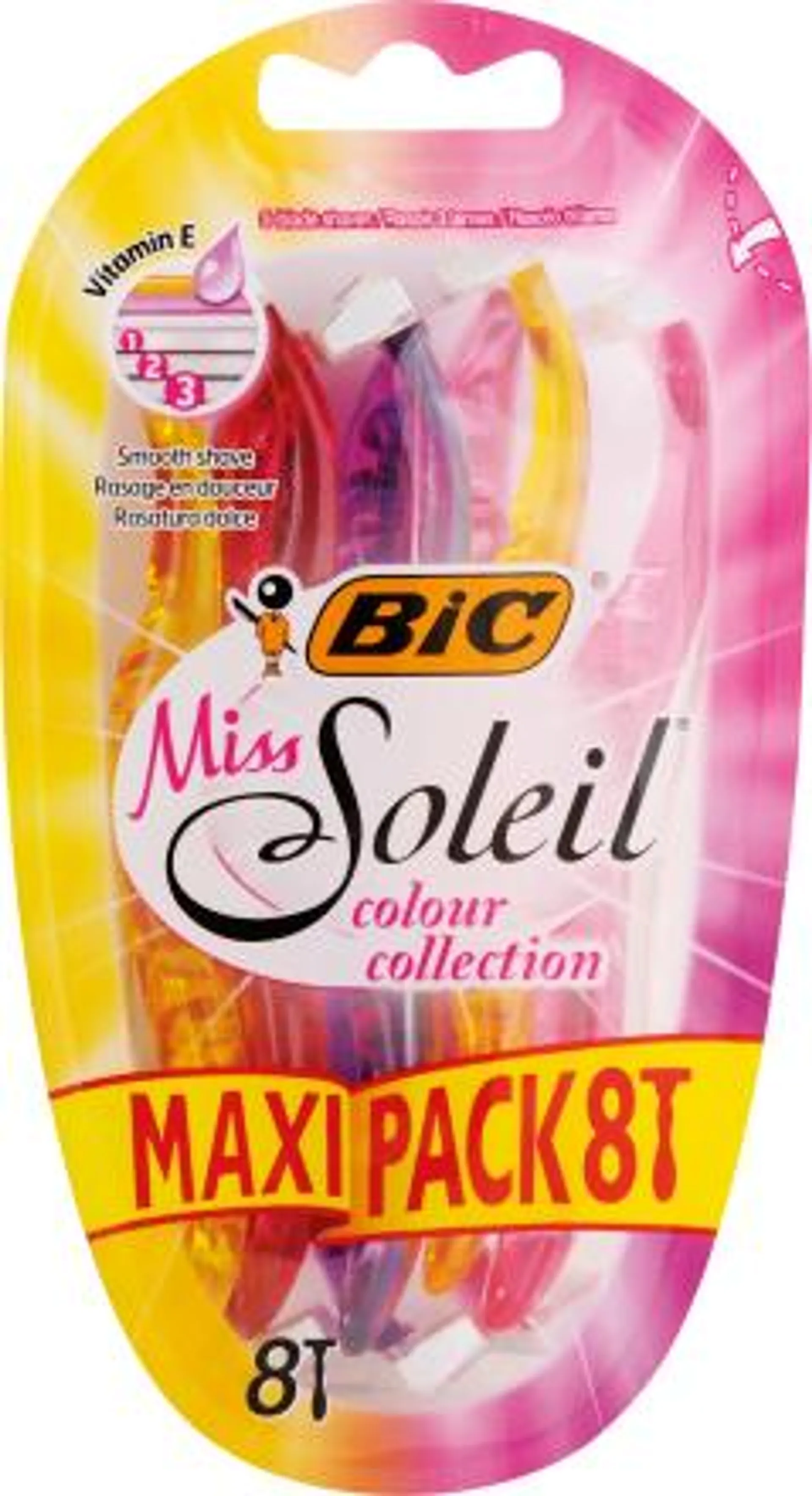 Dámsky jednorazový holiaci strojček Miss Soleil colour collection, 8 ks
