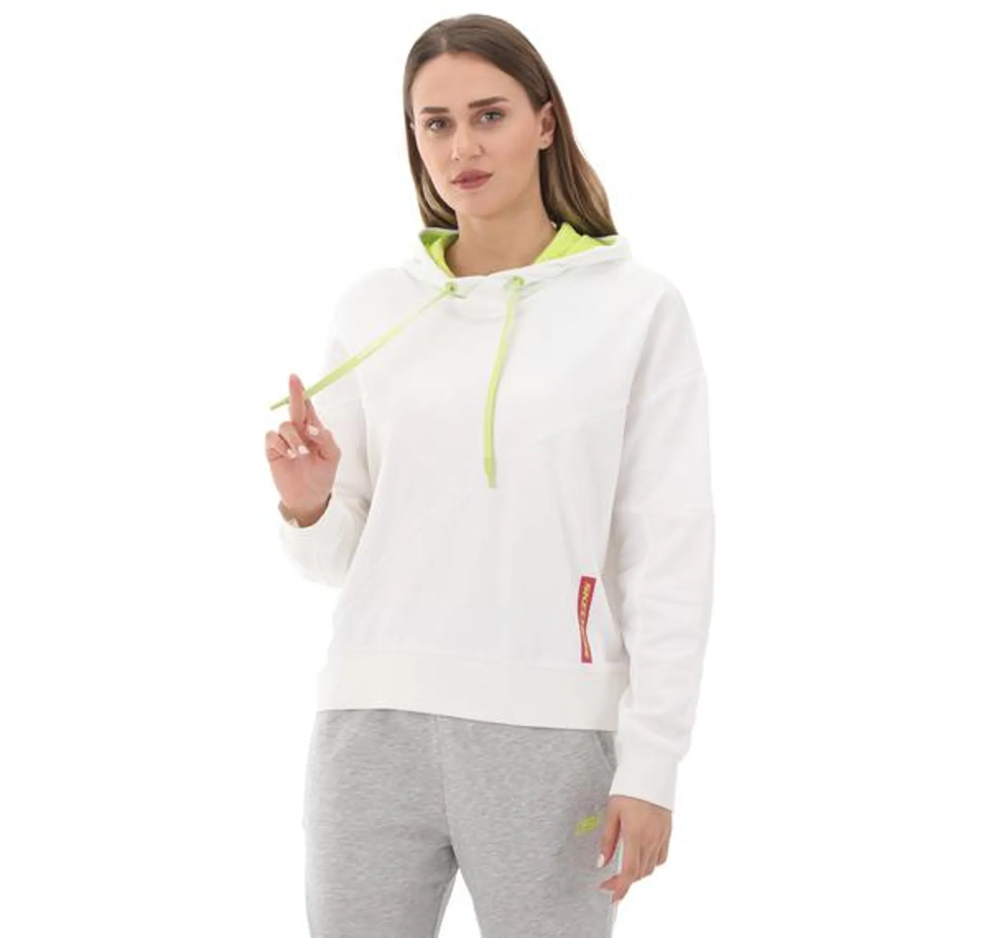 Skechers W Lw Fleece Fabric Block Hoodie Sweatshirt Kadın Sweatshirt Beyaz