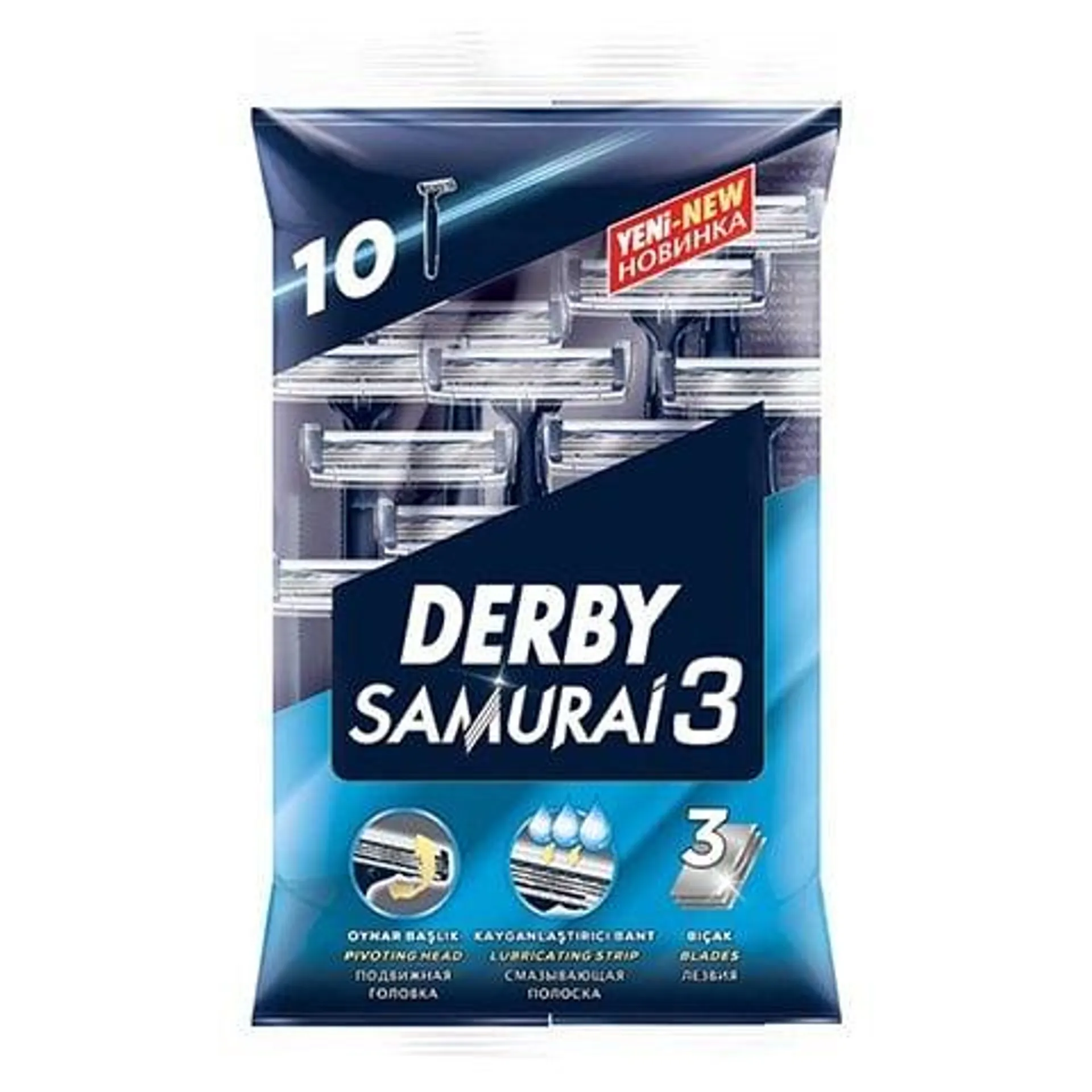 Derby Samurai 3 Bıçak 10 Tıraş Bıçağı