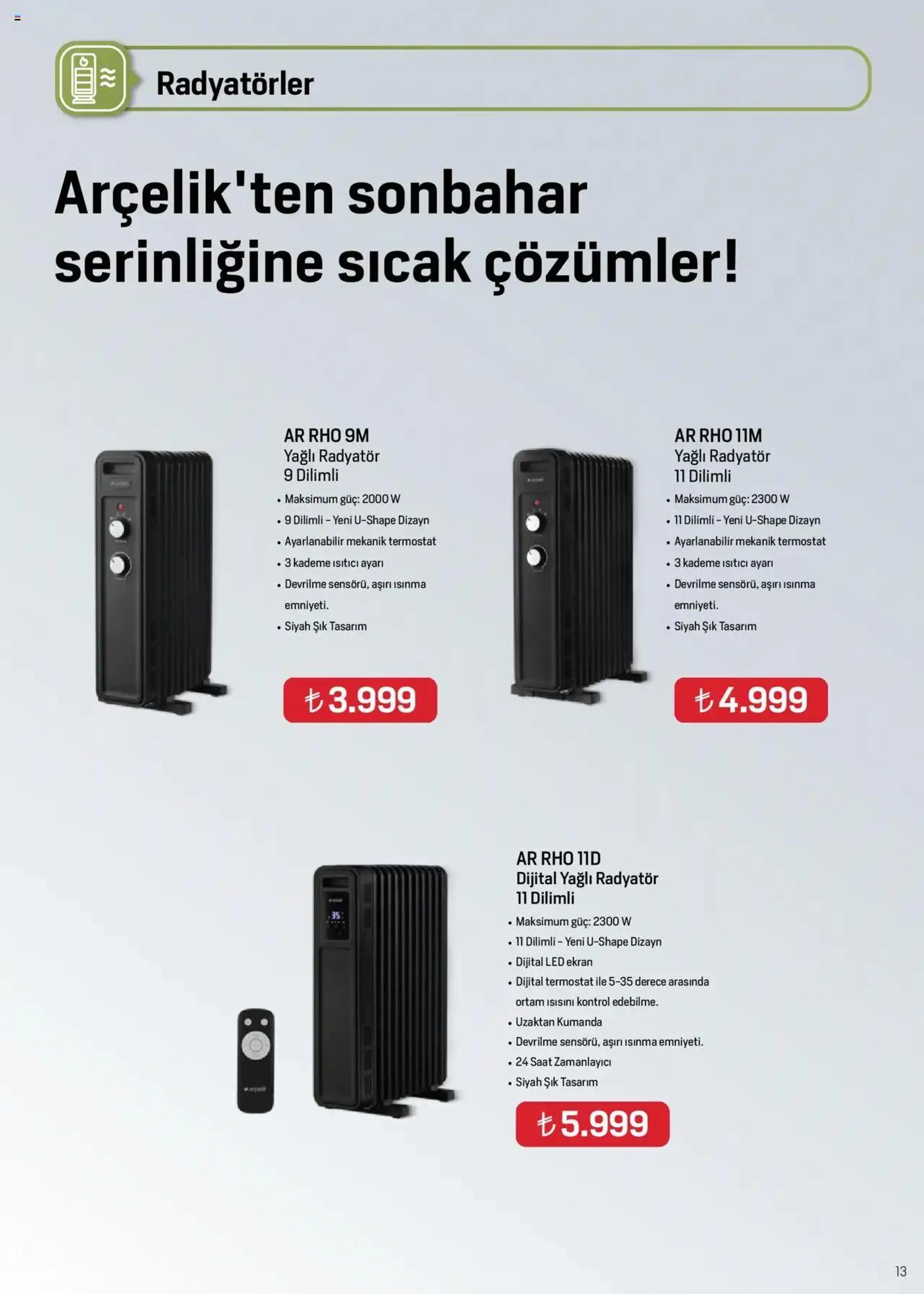 Katalog Arçelik İklimlendirme Kataloğu 1 Eylül - 15 Eylül 2024 - aktüel Sayfa 13