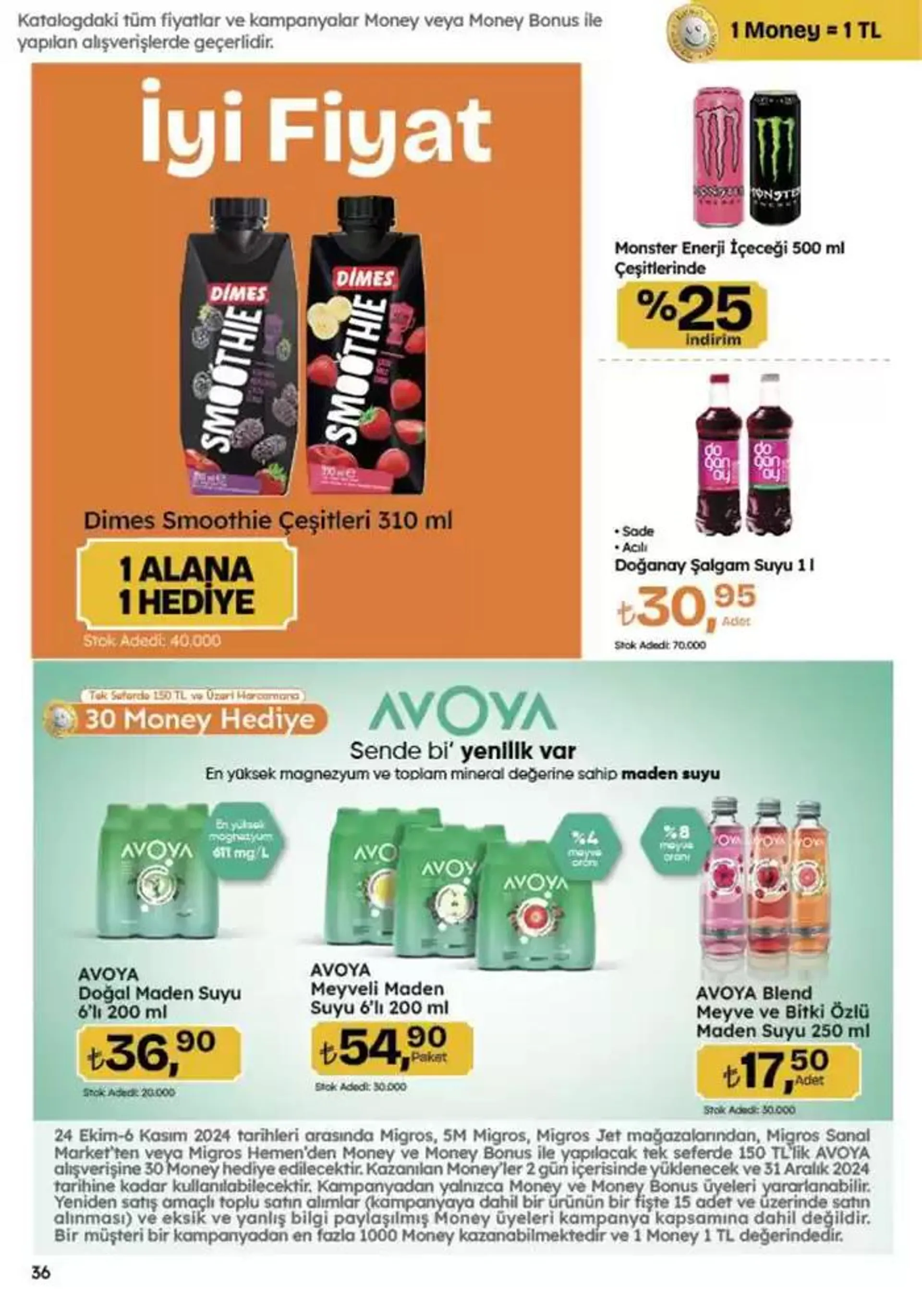 Katalog Migros katalog 26 Ekim - 9 Kasım 2024 - aktüel Sayfa 36