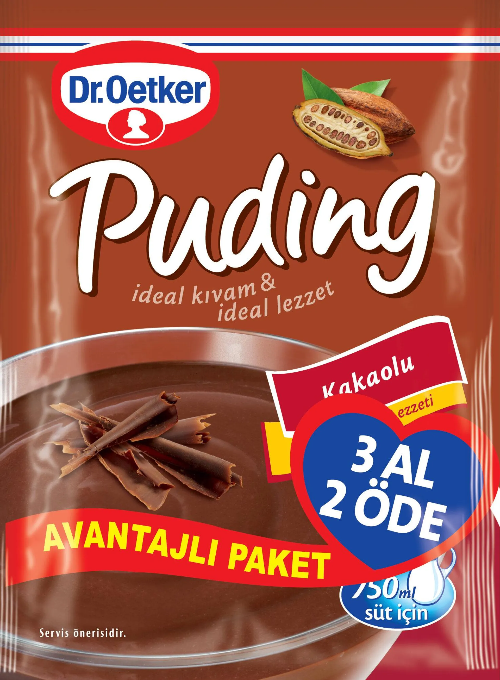 Dr.Oetker Kakao Puding 147 g 3'lü