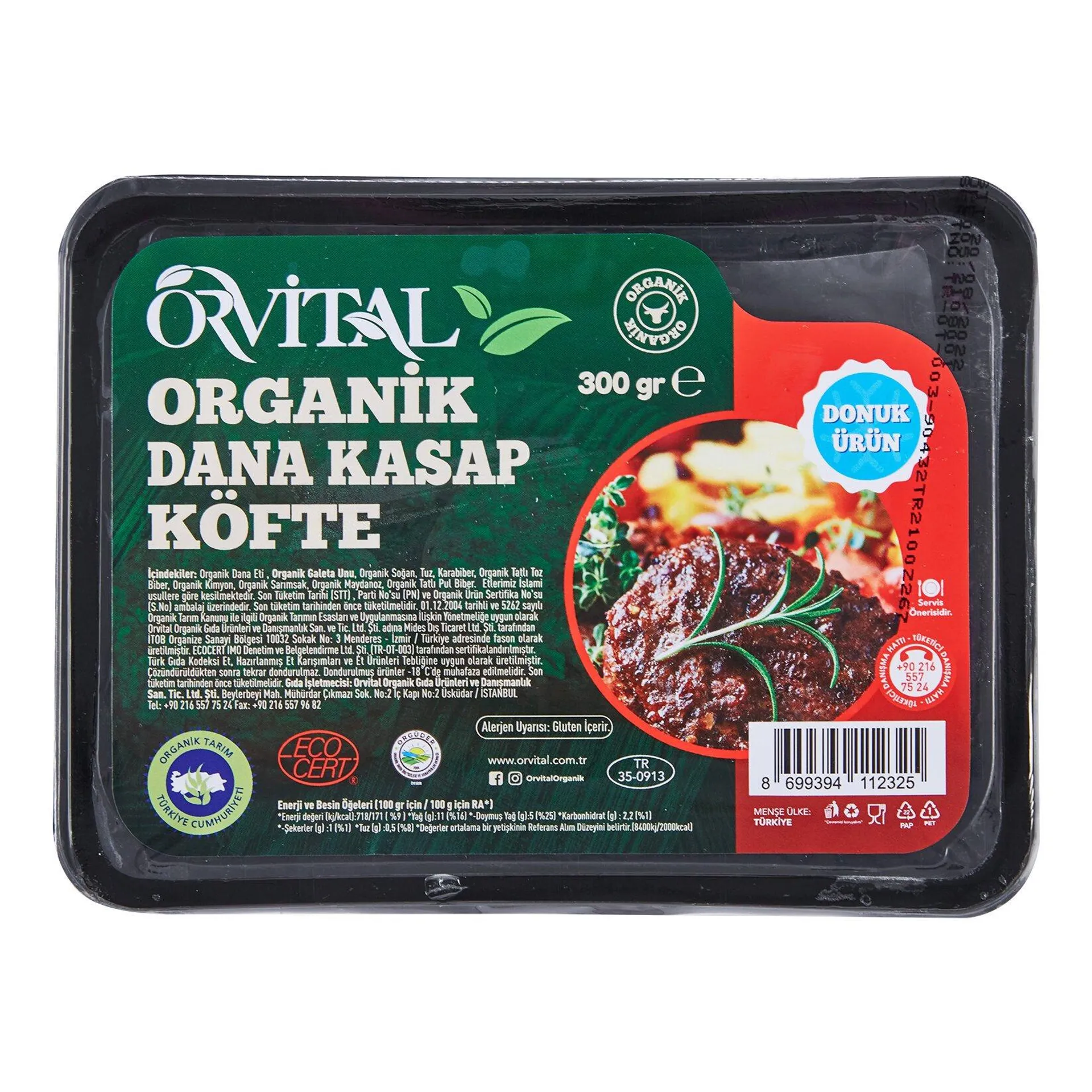 Orvital Organik Dana Kasap Köfte 300 G