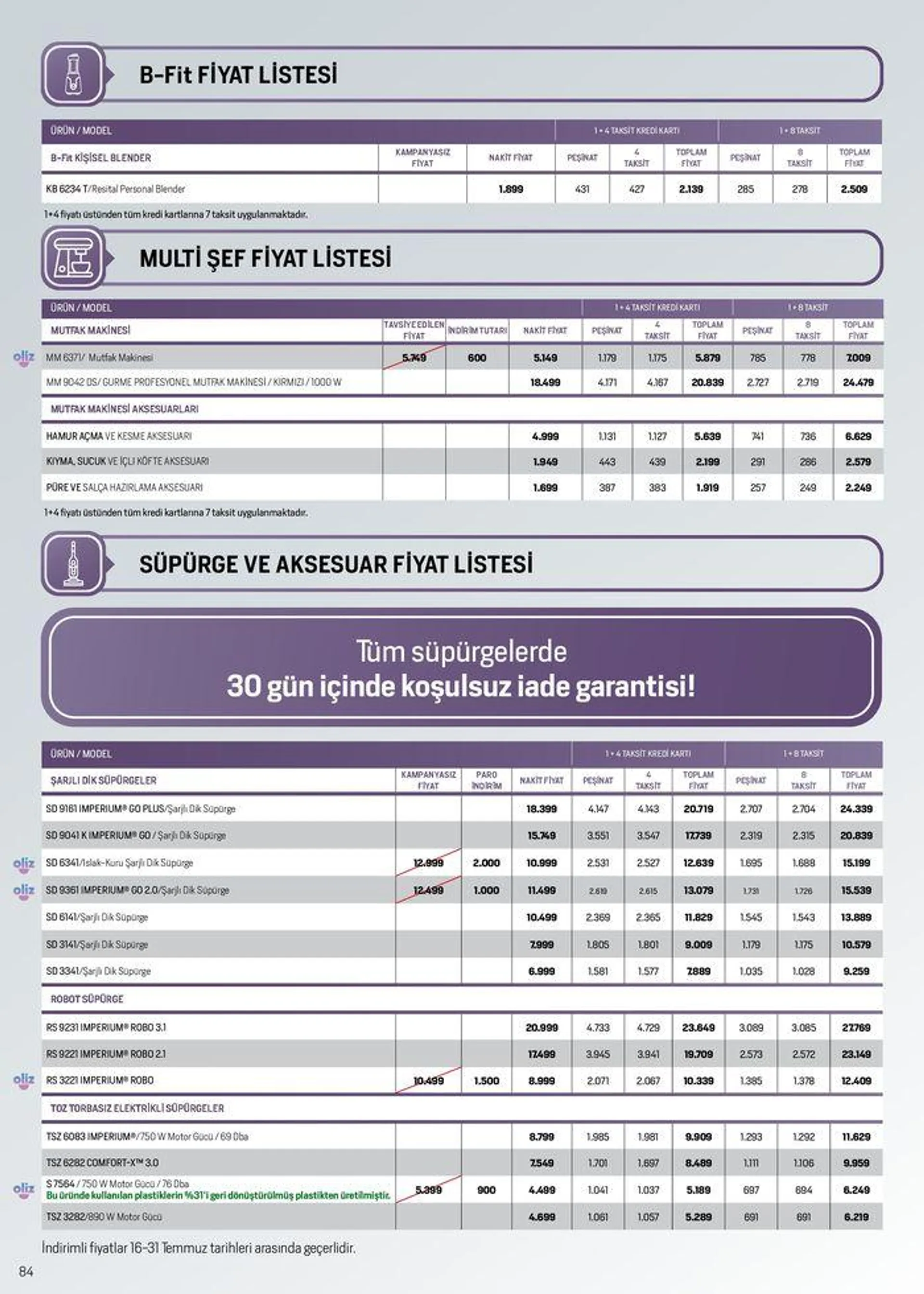 Katalog Arçelik Genel Kataloğu 16 Temmuz - 30 Temmuz 2024 - aktüel Sayfa 84