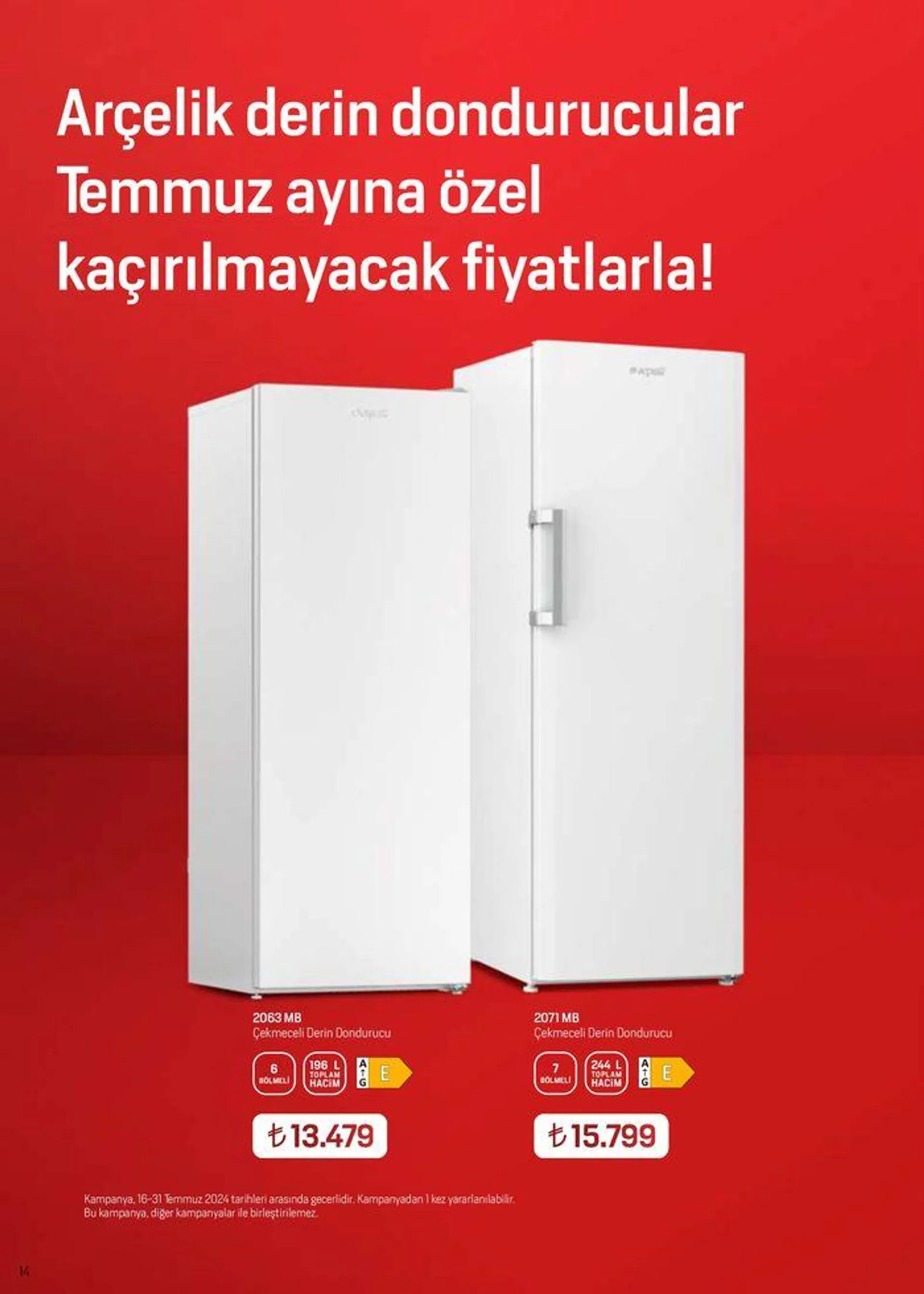 Katalog Arçelik Genel Kataloğu 16 Temmuz - 30 Temmuz 2024 - aktüel Sayfa 14