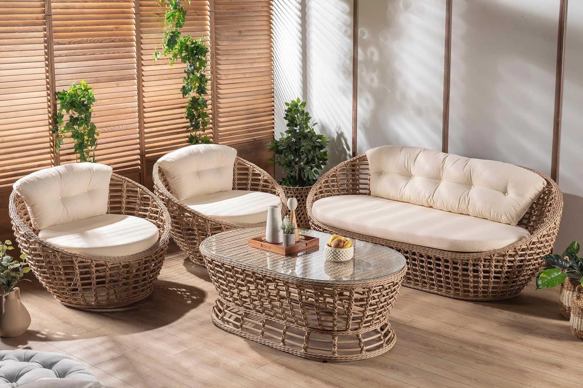 İSABEL RATTAN BAHÇE TAKIMI, CAPPUCCİNO (XT2-107)