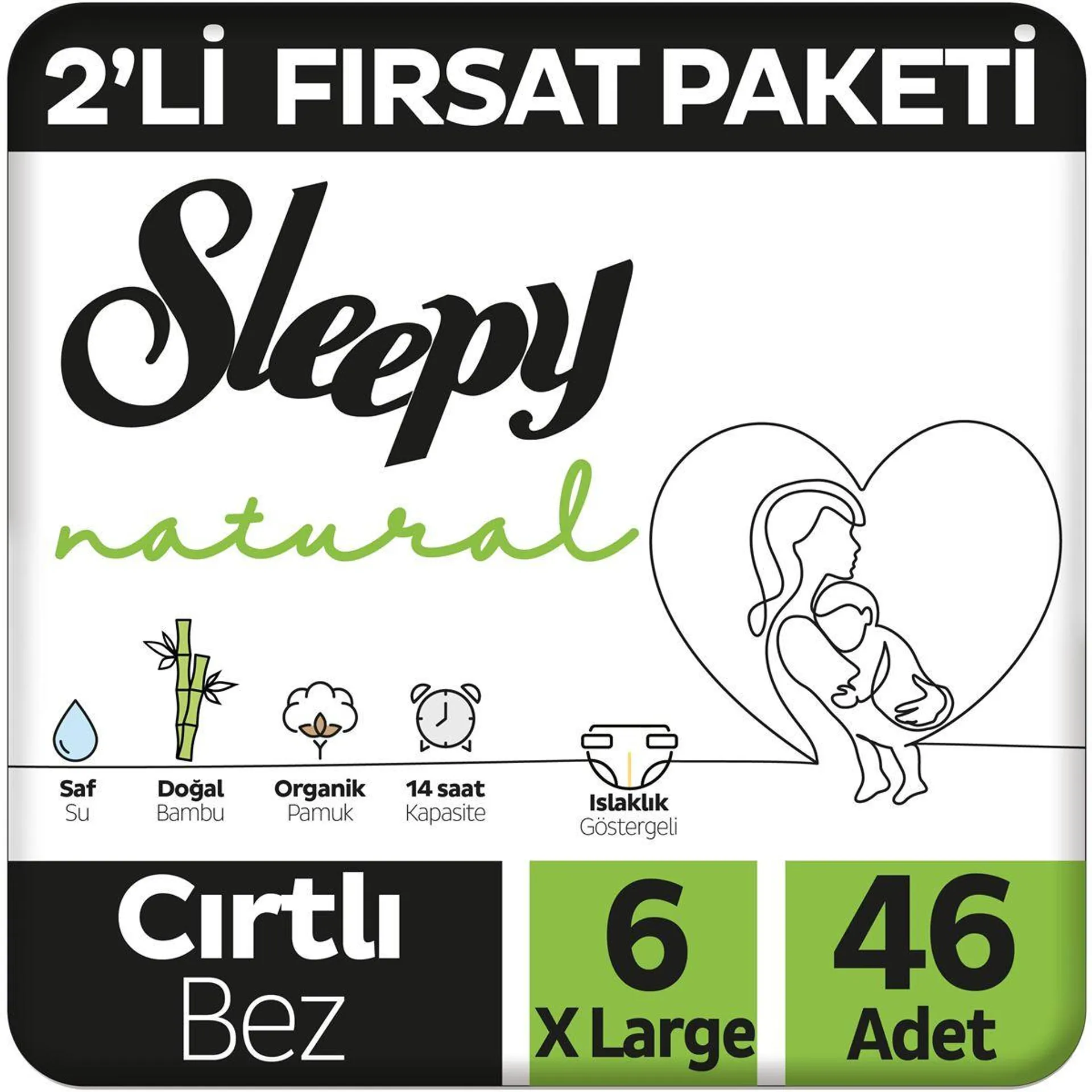 Sleepy Natural 2 Li Fırsat XL 46 Lı