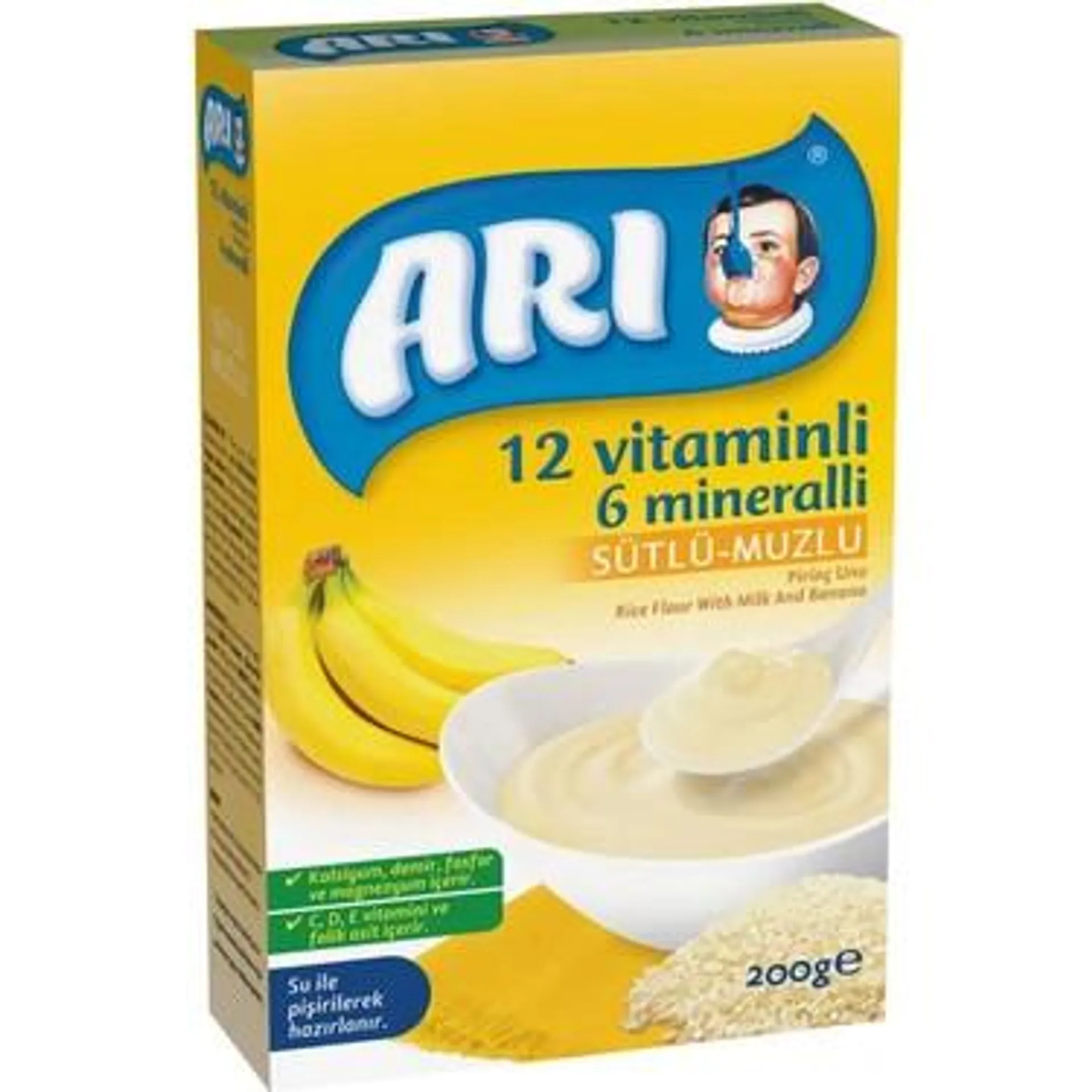 Arı Mama 200 Gr 12 Vit.6 Min.Süt Muz Pirinçli