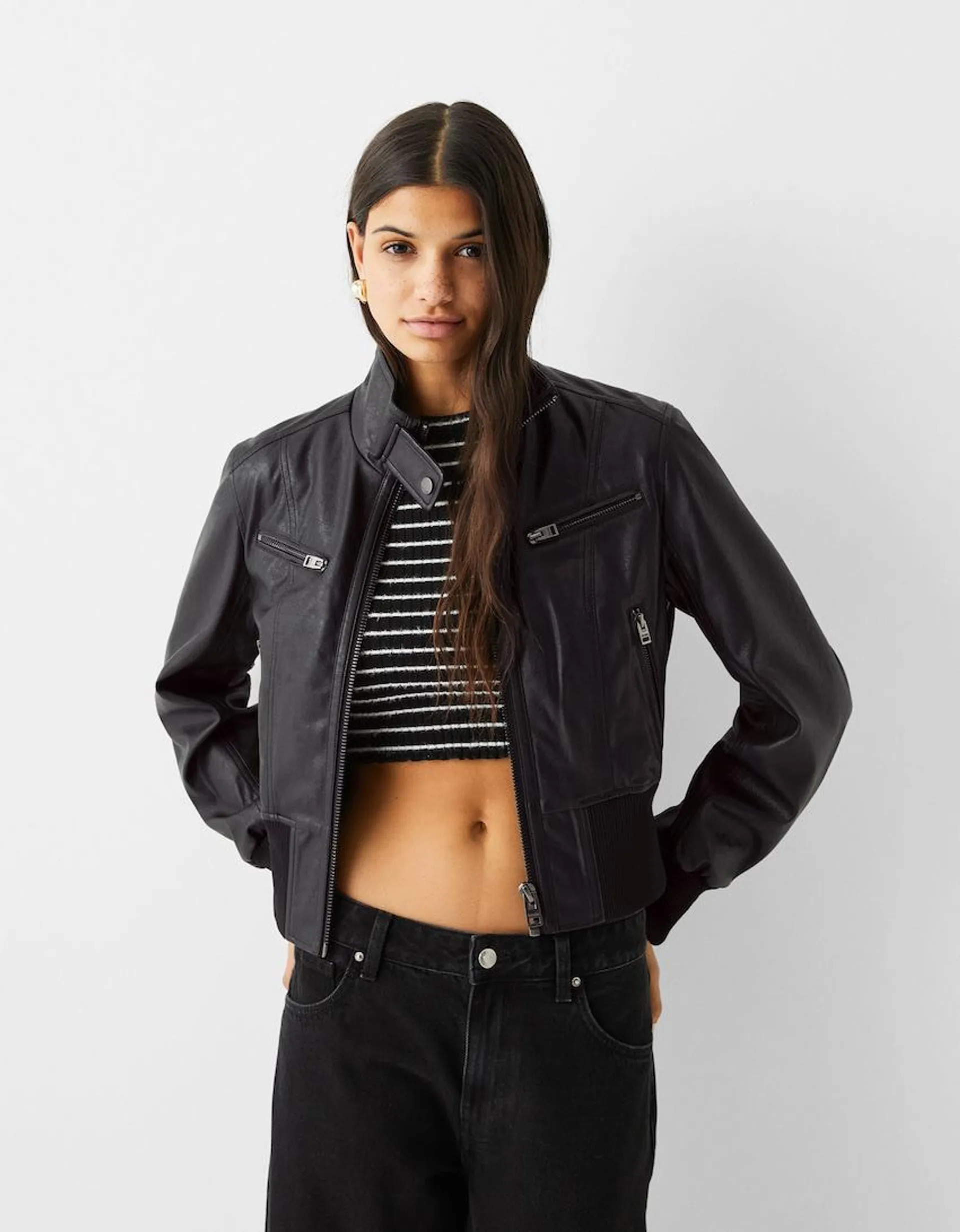 Faux leather jacket