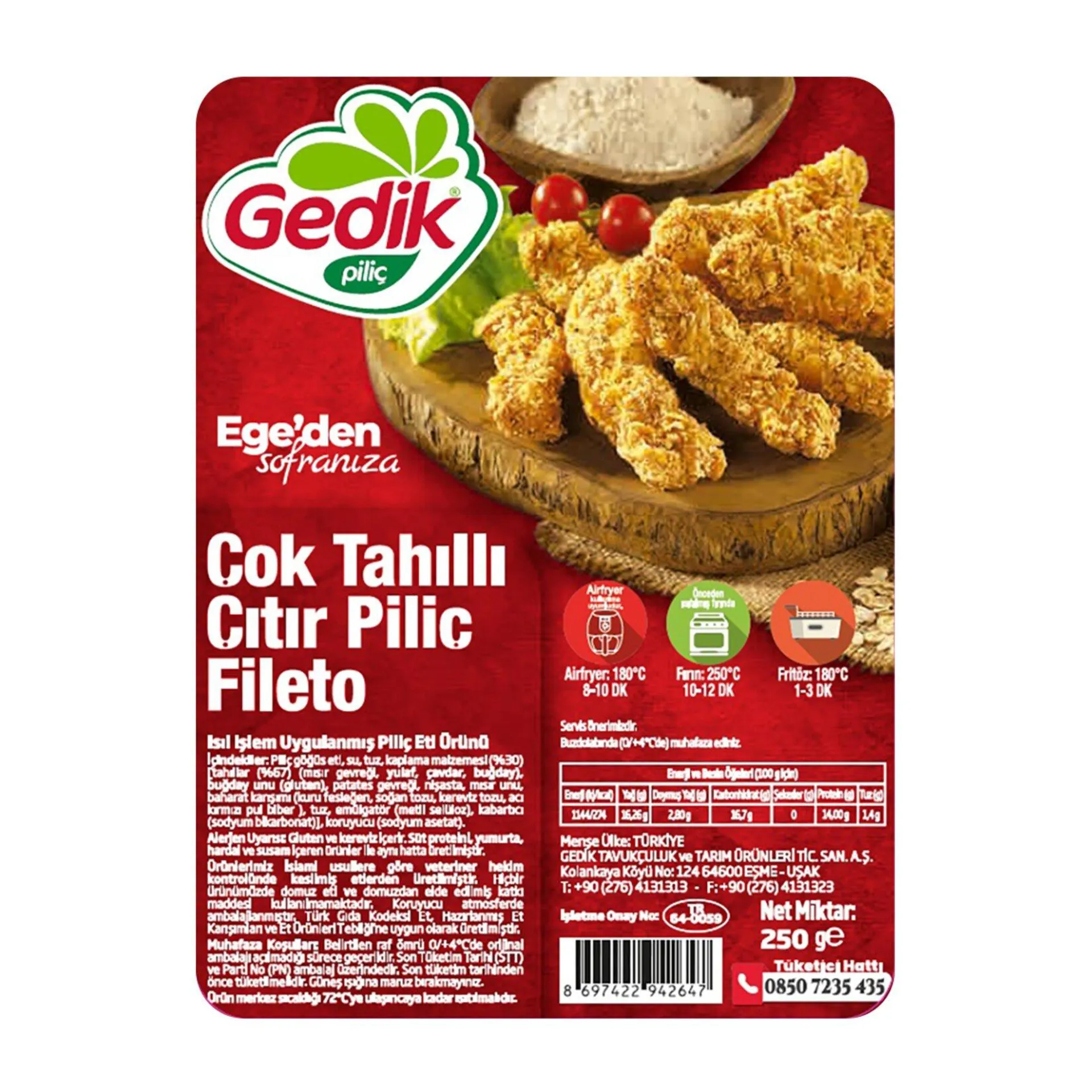 Gedik Çok Tahıllı Çıtır Fileto 250 G