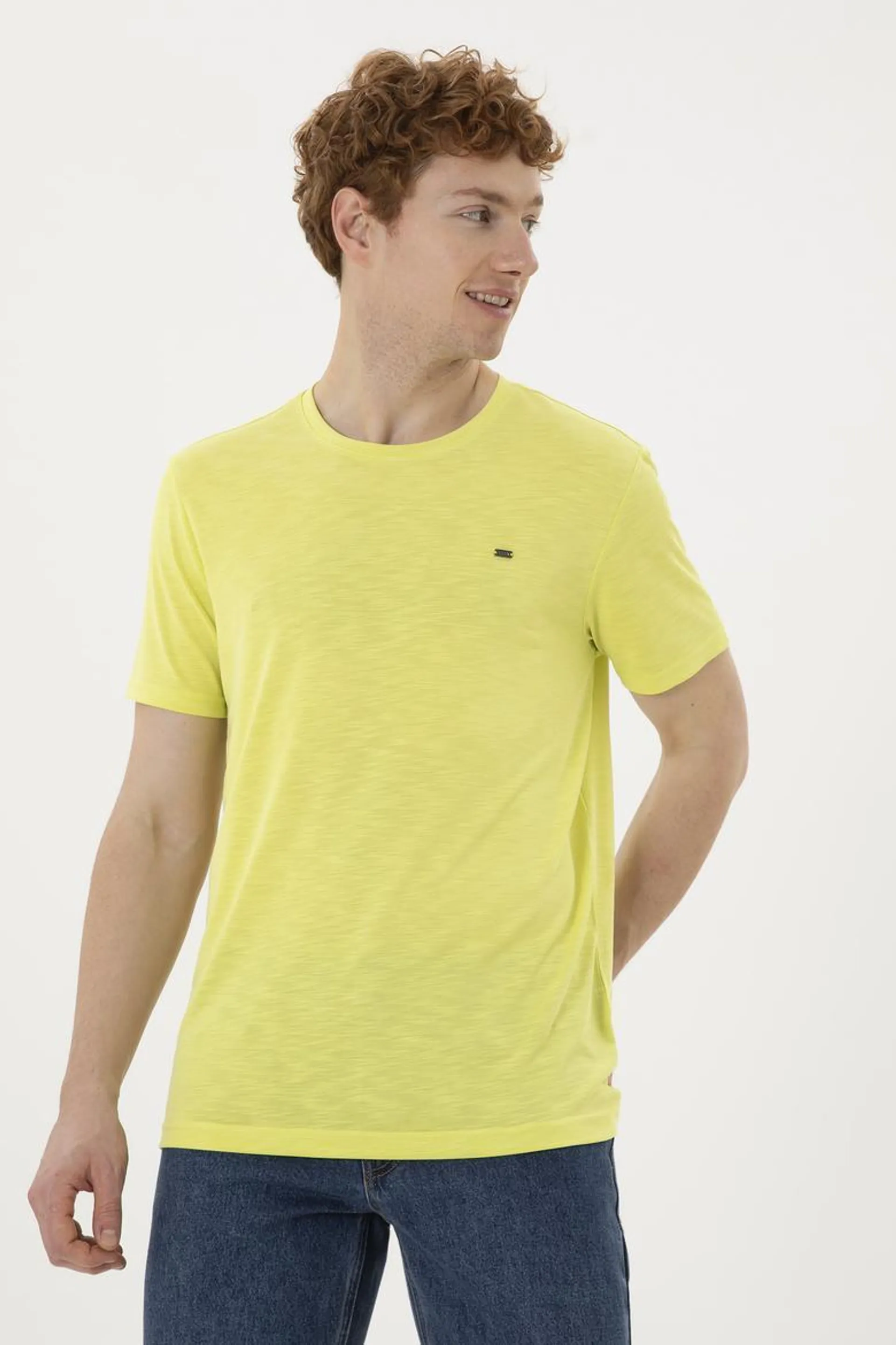 Erkek Fıstık Yeşili Basic Tişört