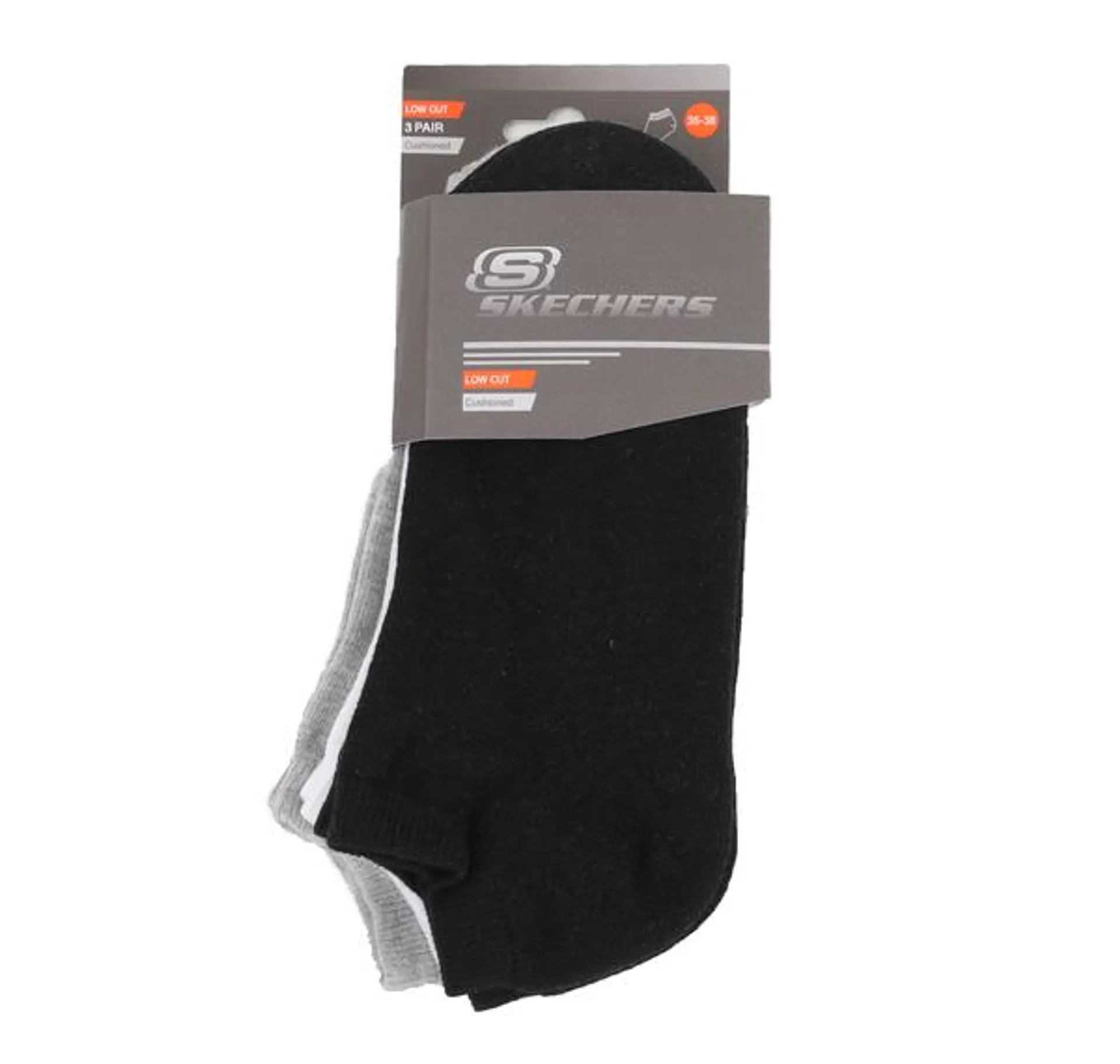 Skechers U Skx Padded Low Cut Socks 3 Pack Unisex Çorap Gri