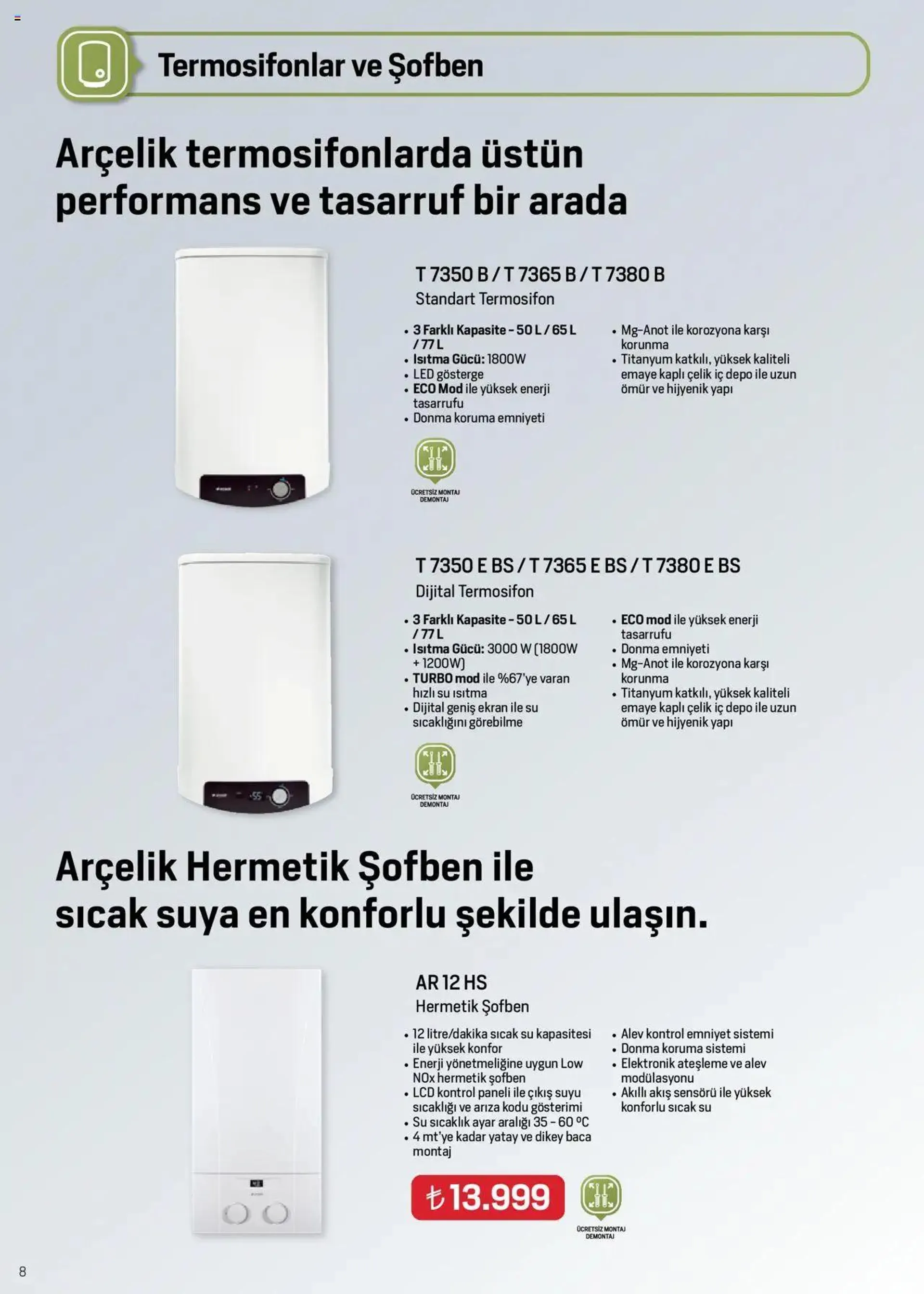 Katalog Arçelik İklimlendirme Kataloğu 1 Eylül - 15 Eylül 2024 - aktüel Sayfa 8