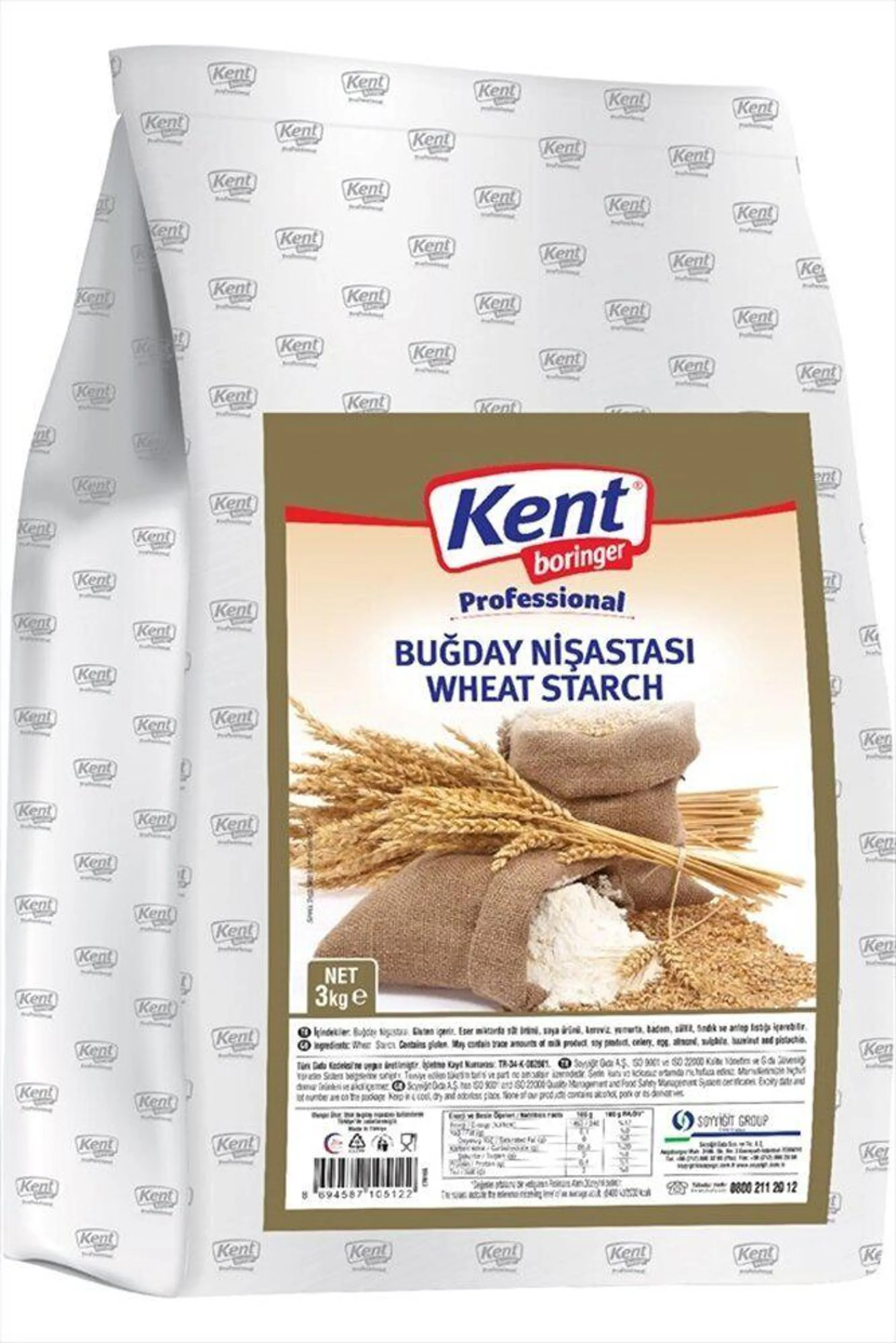 Kent Boringer Buğday Nişastası 3 kg