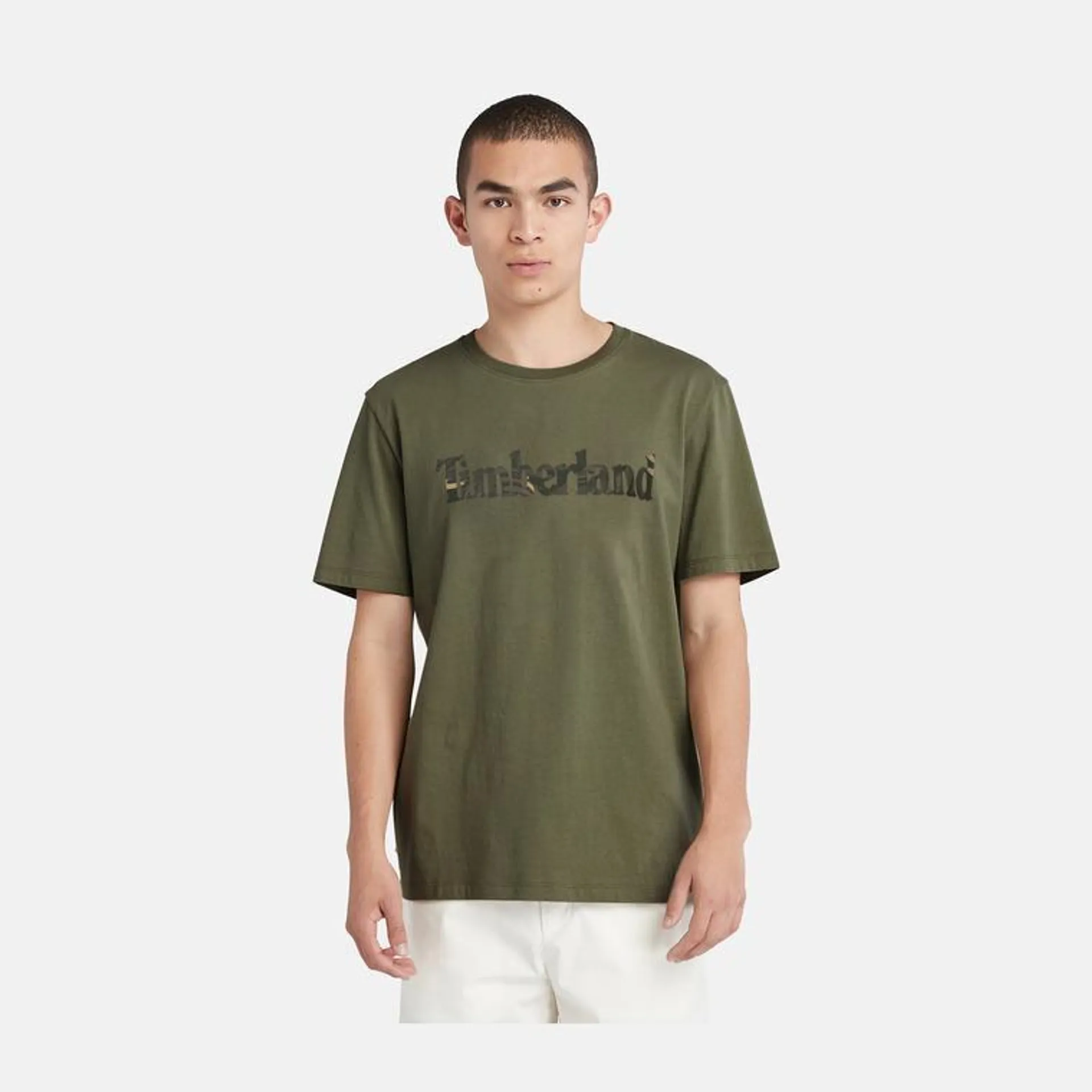 Timberland Sportswear Linear Camouflage Logo Graphic Short-Sleeve Erkek Tişört