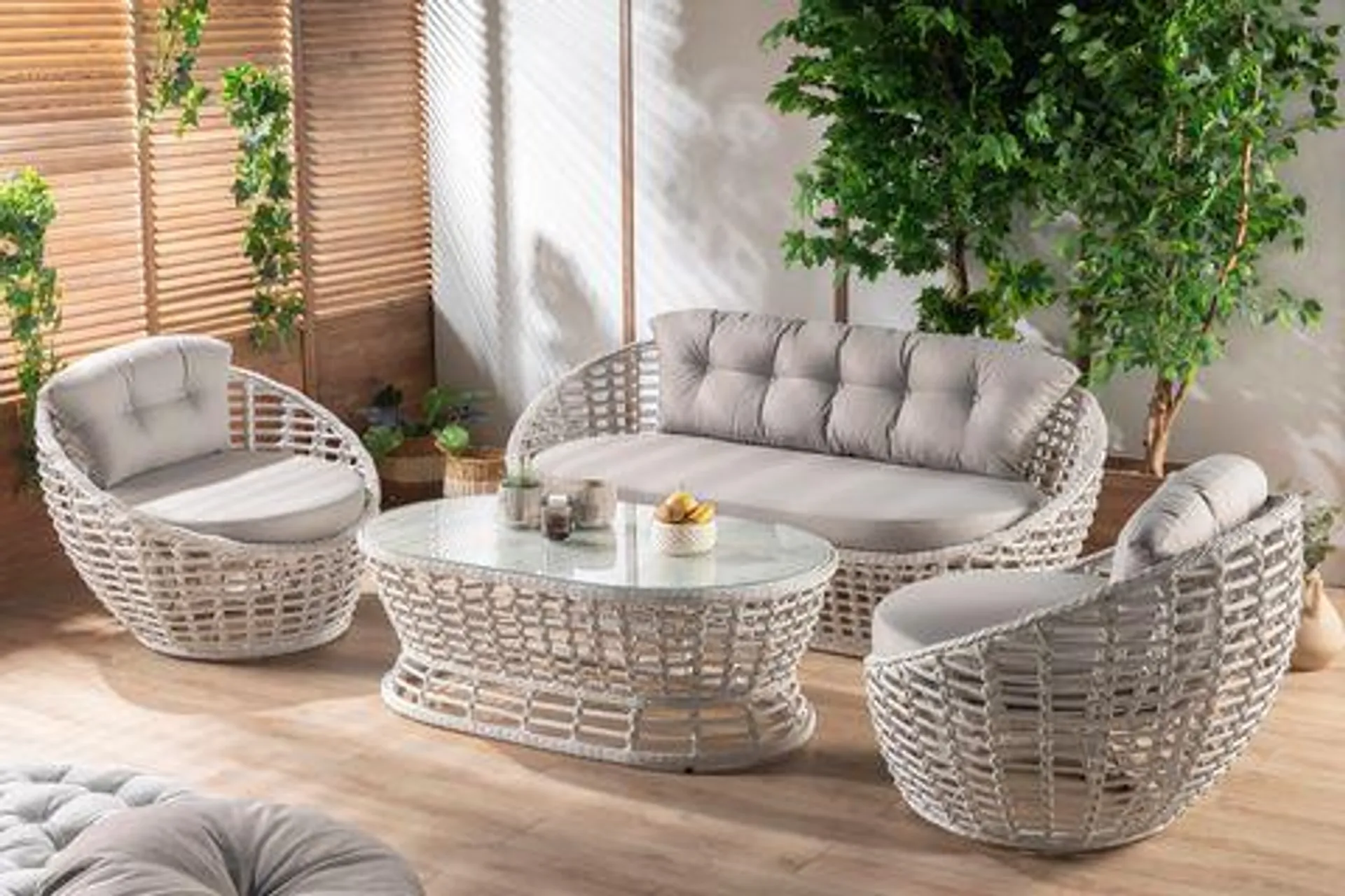 İSABEL RATTAN BAHÇE TAKIMI, GRİ (XT2-106)