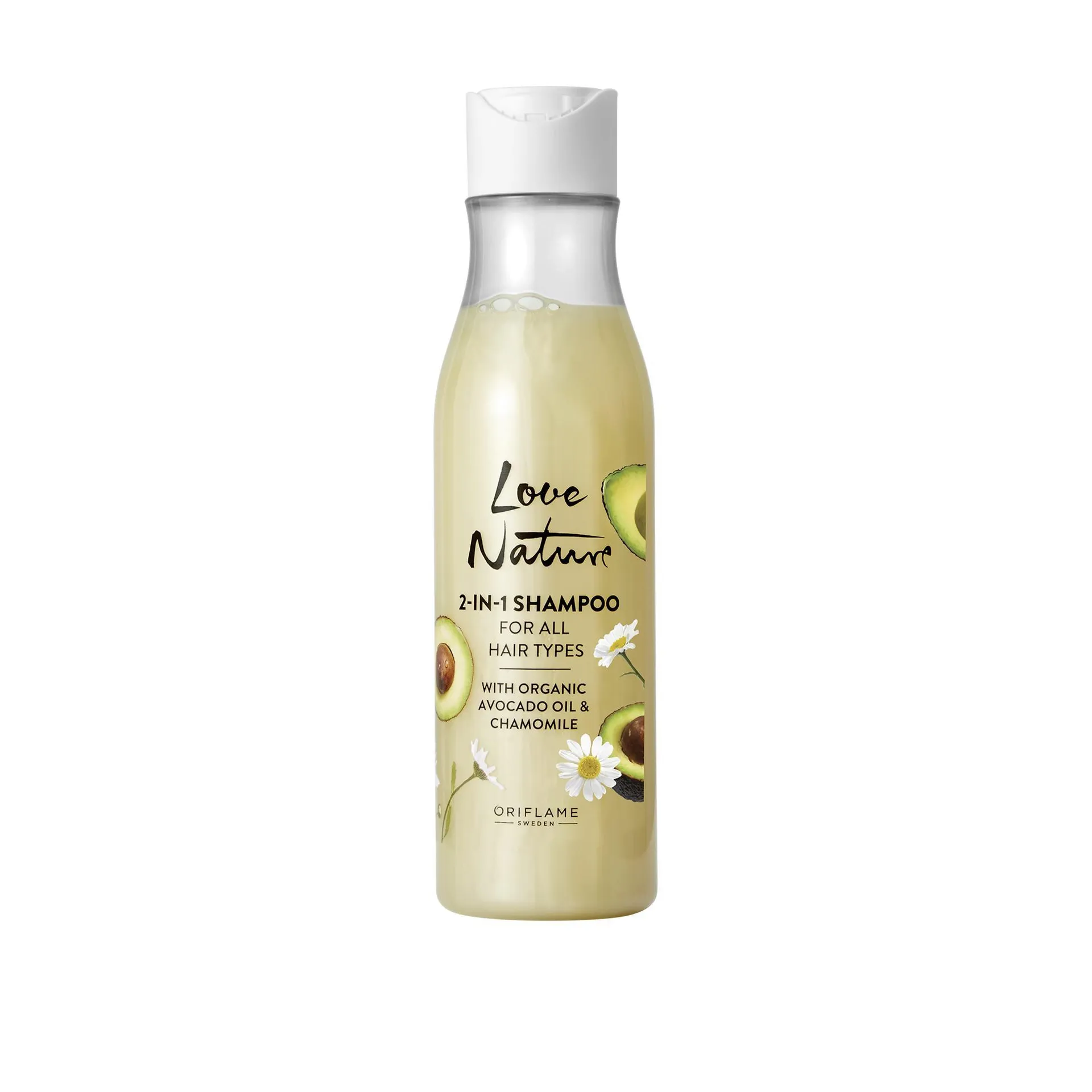 Love Nature 2-in-1 Shampoo Organic Avocado Oil & Chamomile -shampoo/hoitoaine